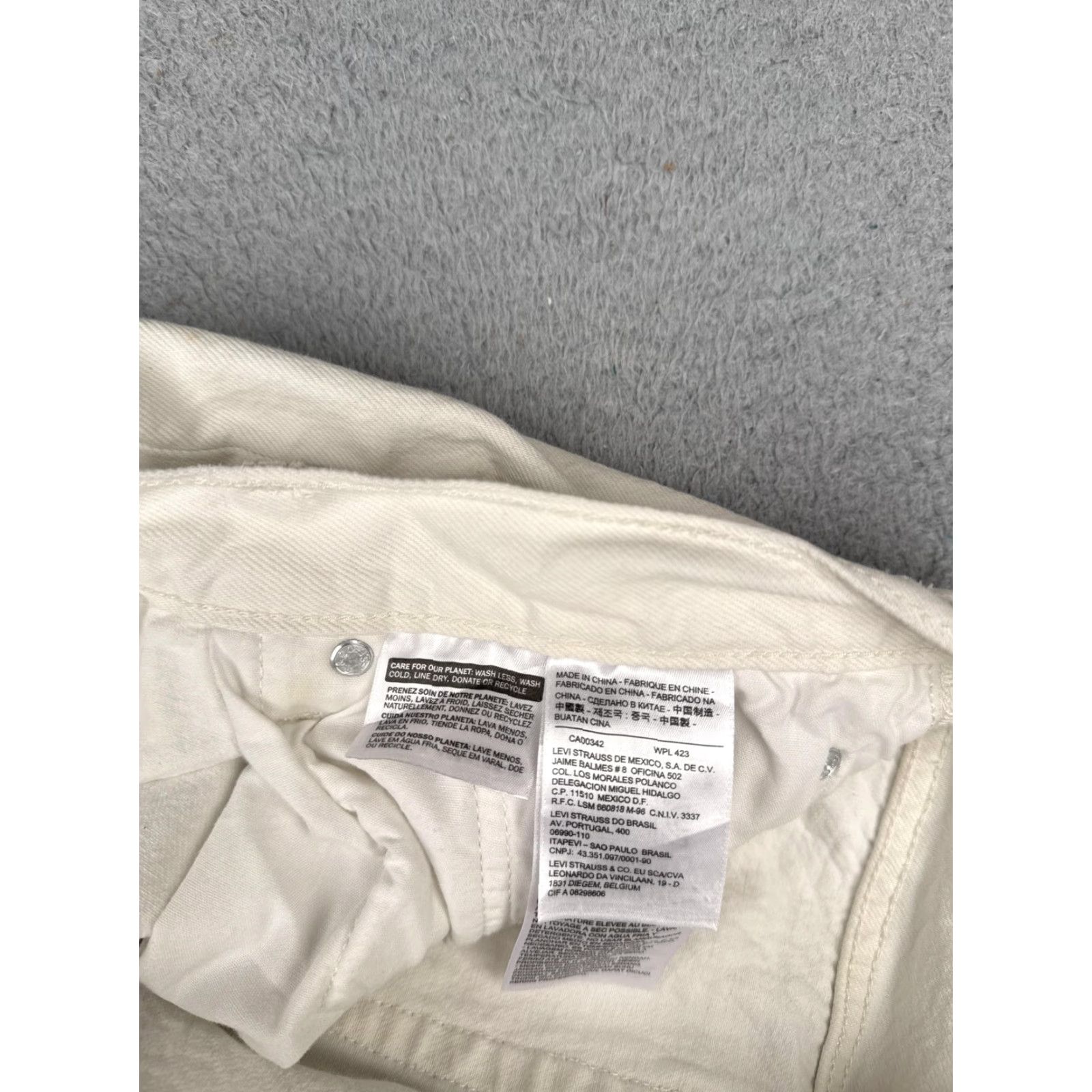 Levi's Levi's 501 CT Jeans Womens W30 L32 High Rise Distressed White 100% Cotton Regular Tapered Jeans - Levi's 500 Series 501 CT Womens Clothing Size 30" / US 8 / IT 44 - 6 Thumbnail