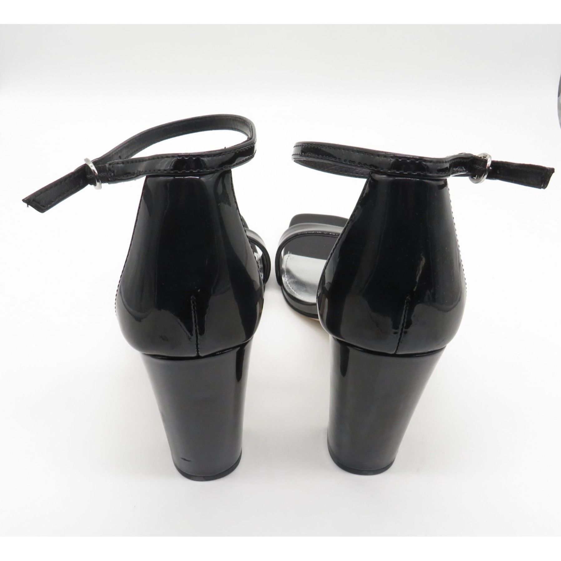 Nine West Nine West Black Patent Leather Block Heel Ankle Strap Sandal Size US 11 / IT 41 - 3 Thumbnail