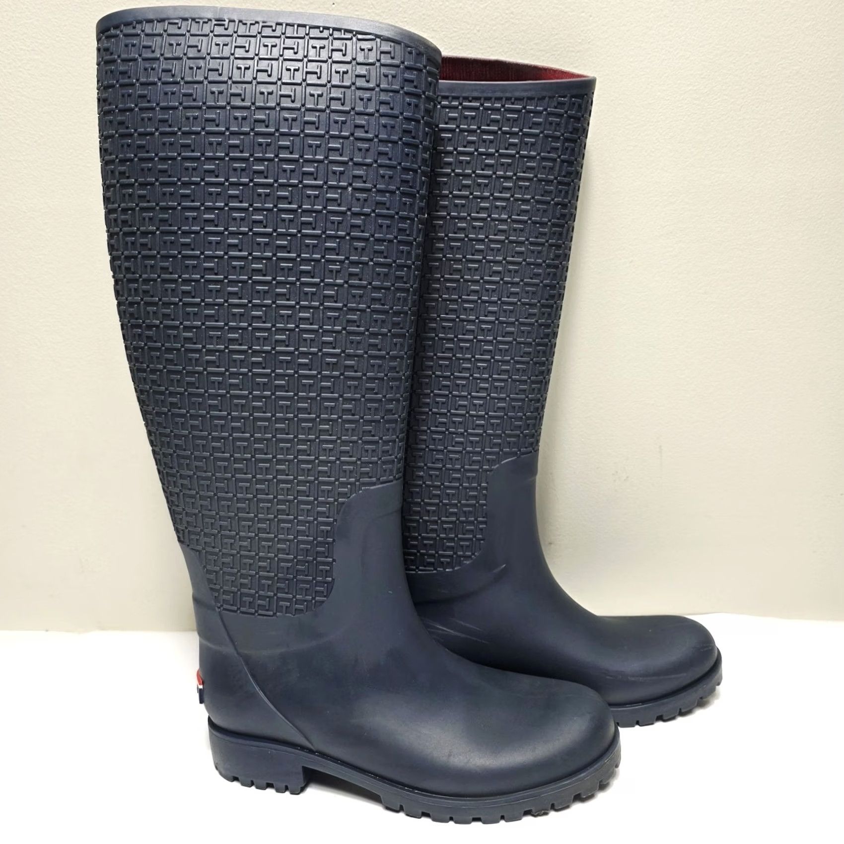 Tommy Hilfiger Womens Tommy Hilfiger Raindrop Navy Blue Tall Casual Rain Boots Size 7 Women Short Code: NI Size US 7 / IT 37 - 2 Thumbnail