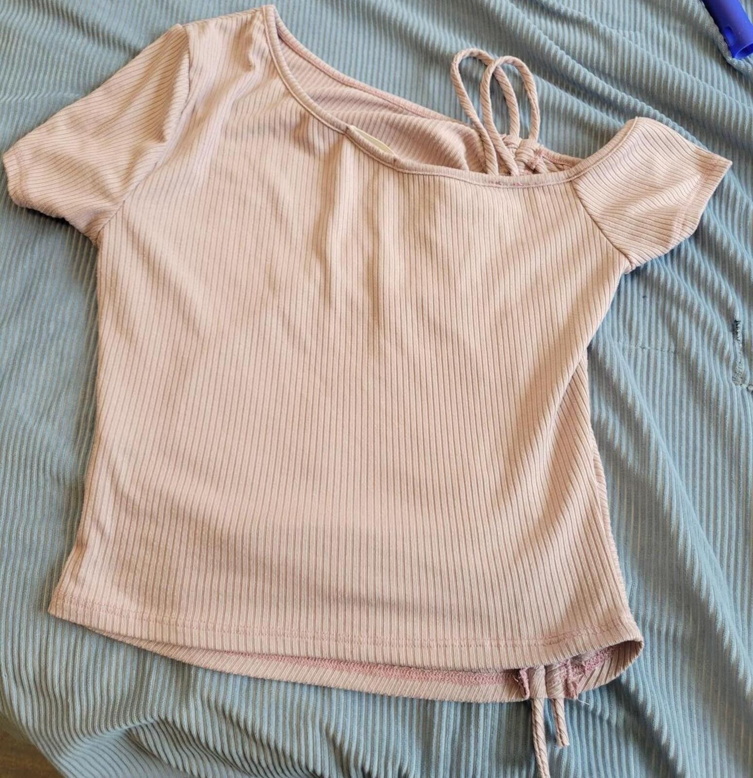 Other French Pastry Pink Ribbed Top with Side Drawstrings Size M / US 6-8 / IT 42-44 - 2 Thumbnail