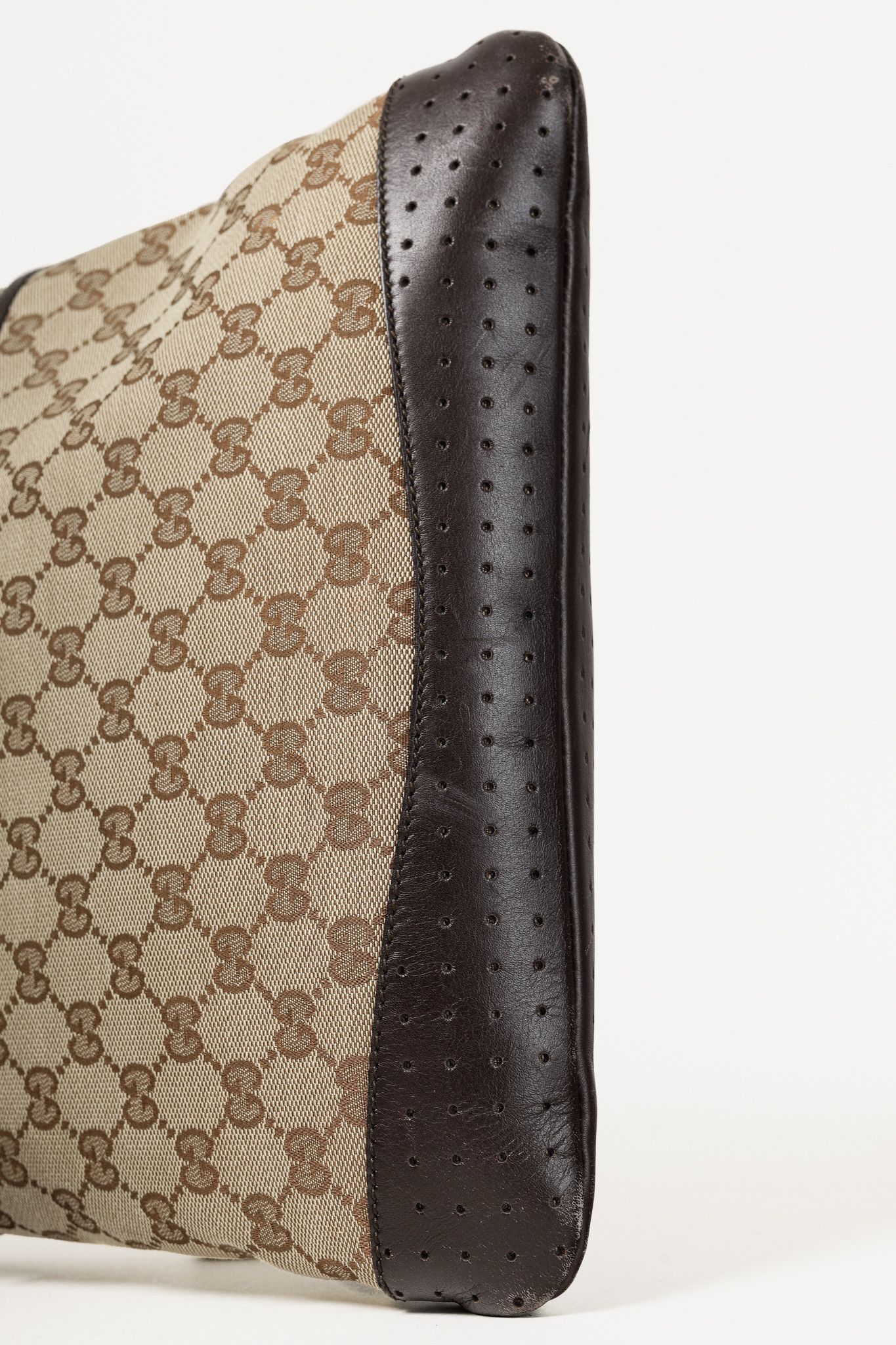 Gucci Gucci GG Monogram Canvas Brown Leather Trim Messenger Bag Size ONE SIZE - 5 Thumbnail