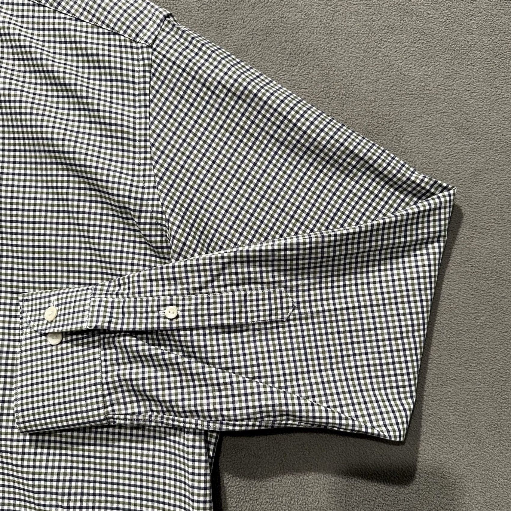 Eton Eton Shirt Mens L White/Blue/Green Gingham Plaid Long Sleeve Contemporary Size US L / EU 52-54 / 3 - 6 Thumbnail