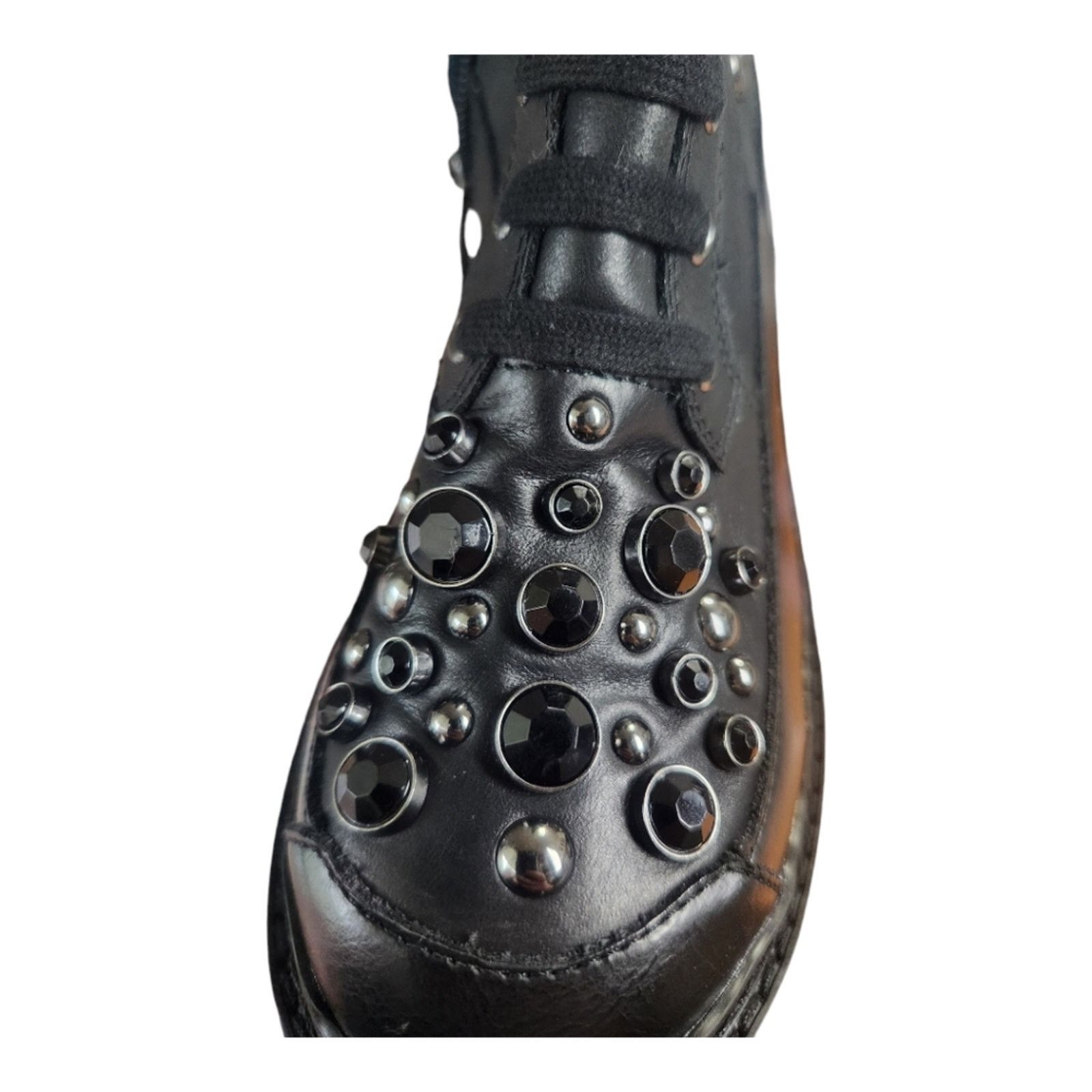 Karl Lagerfeld Karl Lagerfeld Breck Studded Leather Boots Chunky Black Sz 6 Size US 6 / IT 36 - 11 Thumbnail