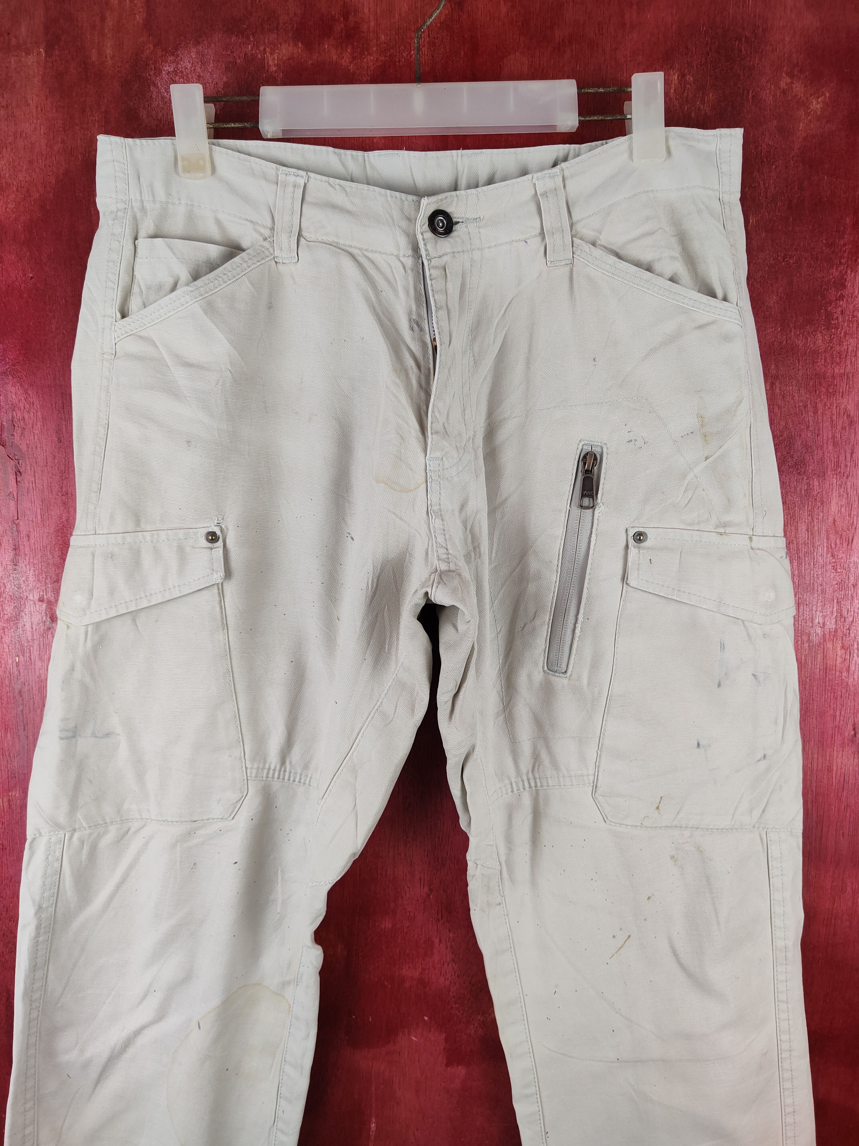 Japanese Brand Genba Ivory Multipocket Cargo Pants N#S011 Size US 32 / EU 48 - 2 Thumbnail