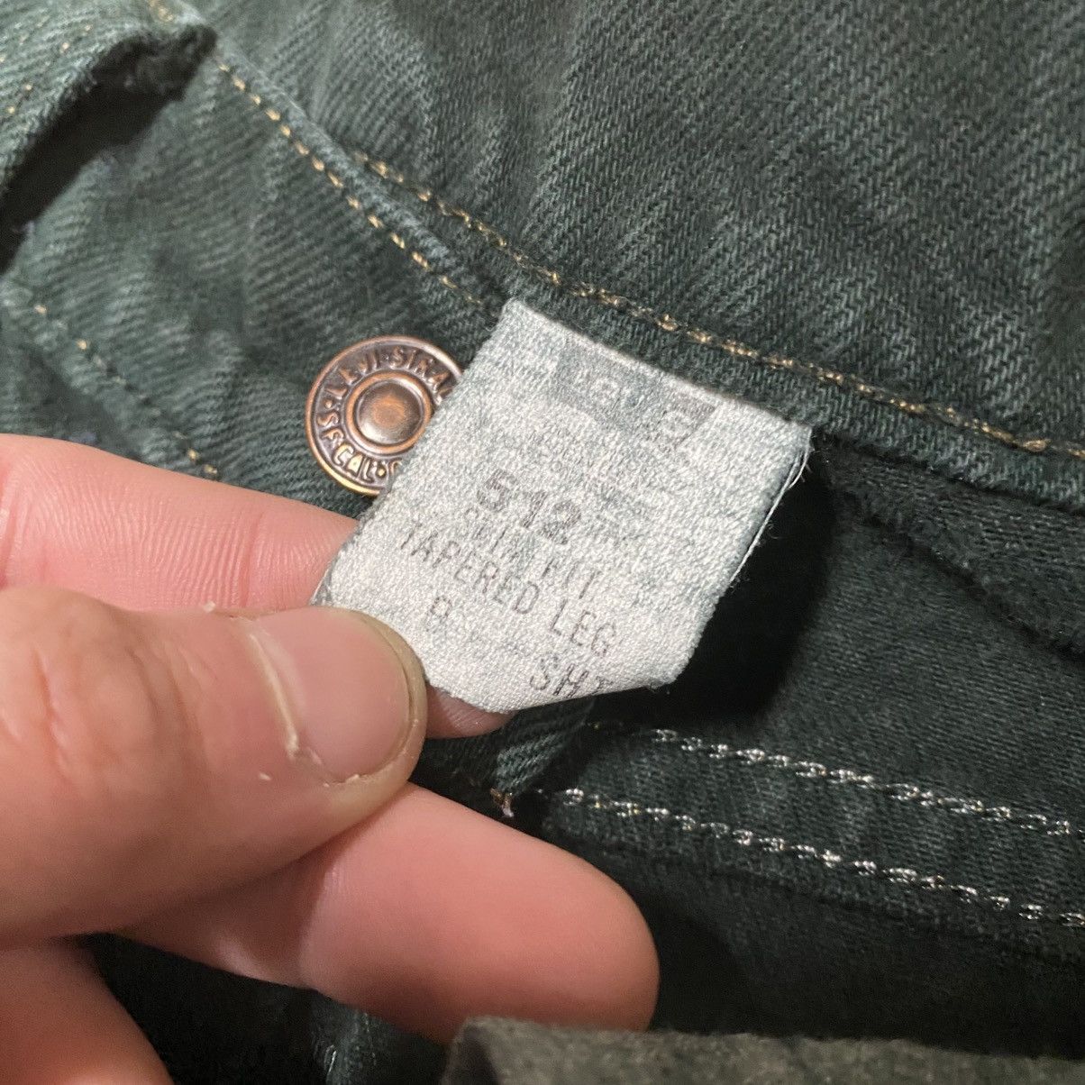 Levi's × Vintage Vintage Levi’s 512 Slim Fit Green Denim Jeans USA 90s Size US 26 / EU 42 - 4 Thumbnail
