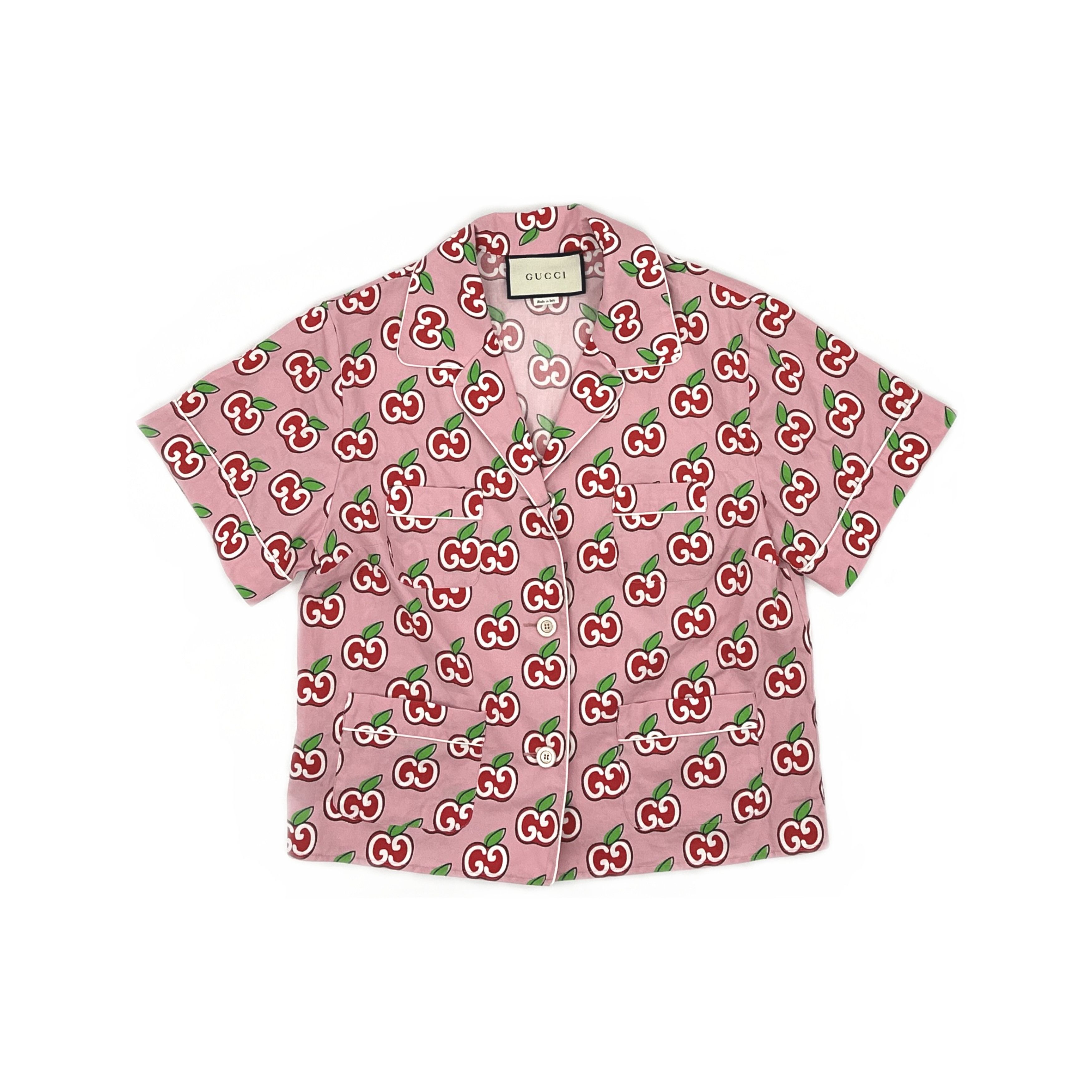 Gucci Gucci Apple GG Print Bowling Shirt Size 40 Size S / US 4 / IT 40 - 1 Thumbnail