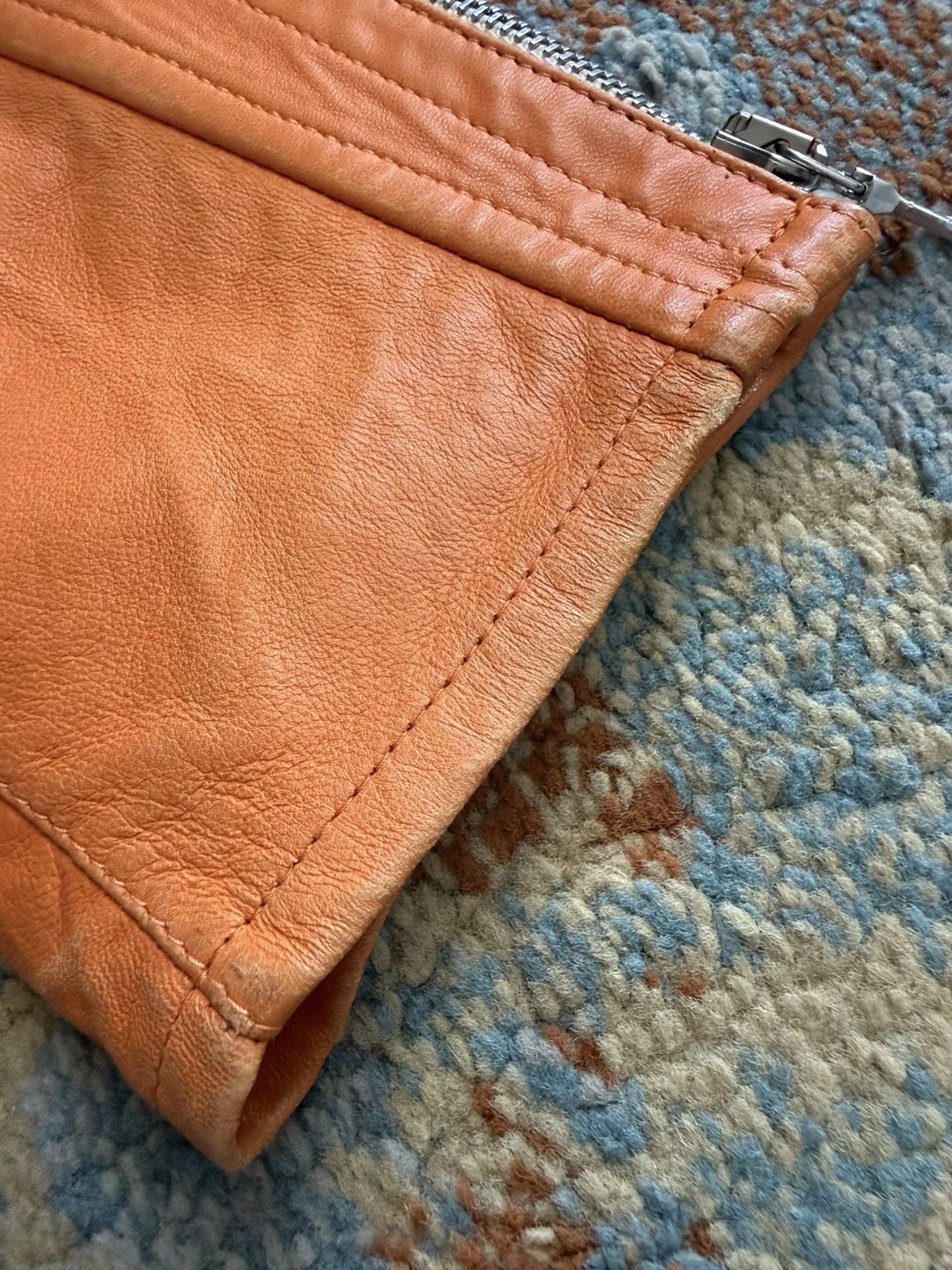 Prada Prada AW2000 Vintage Orange Y2k Biker Leather Jacket Size US M / EU 48-50 / 2 - 23 Thumbnail