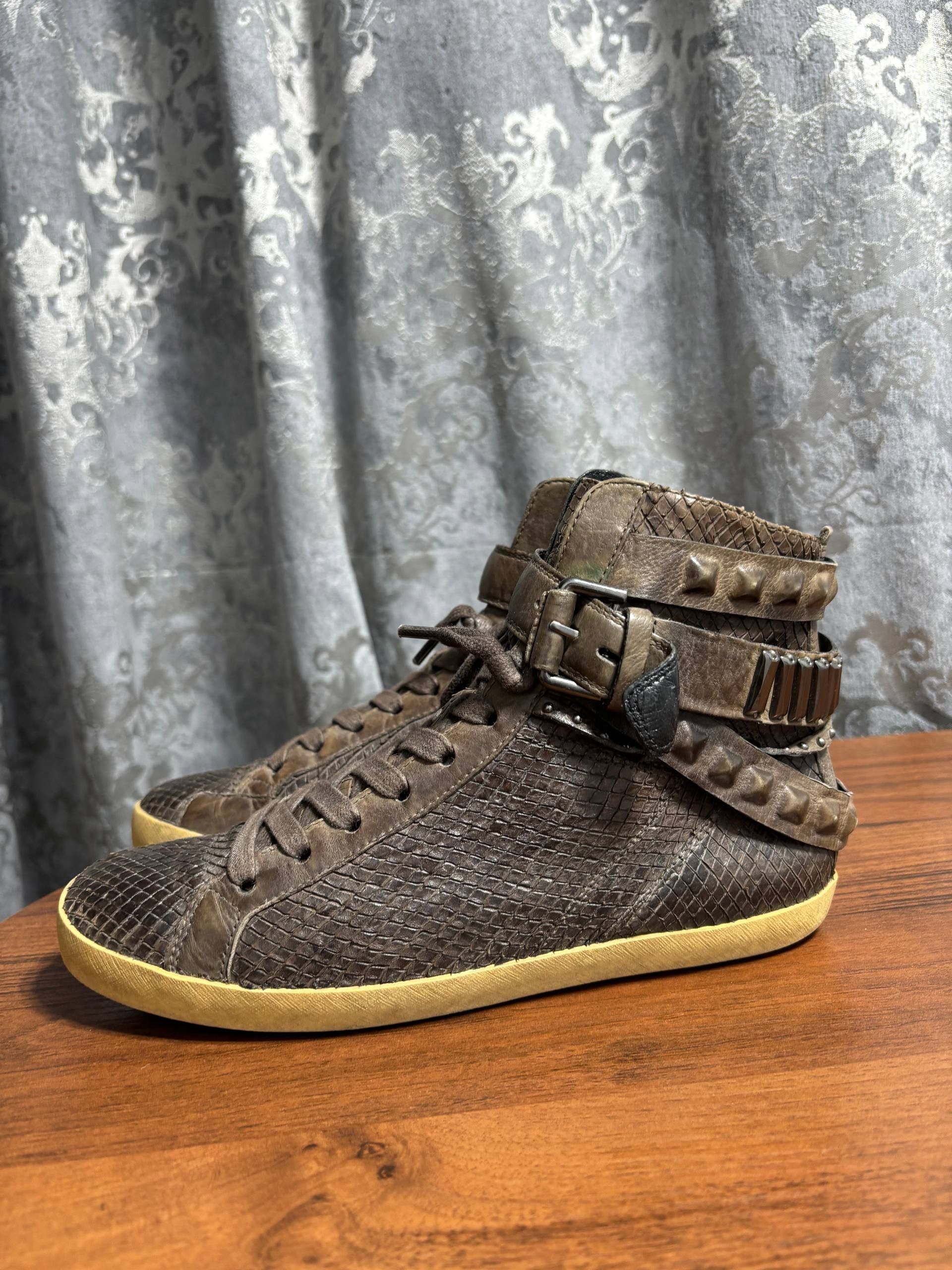 Other AS 98 type Python Studded High Top Leather Sneakers Size US 6 / EU 39 - 9 Thumbnail