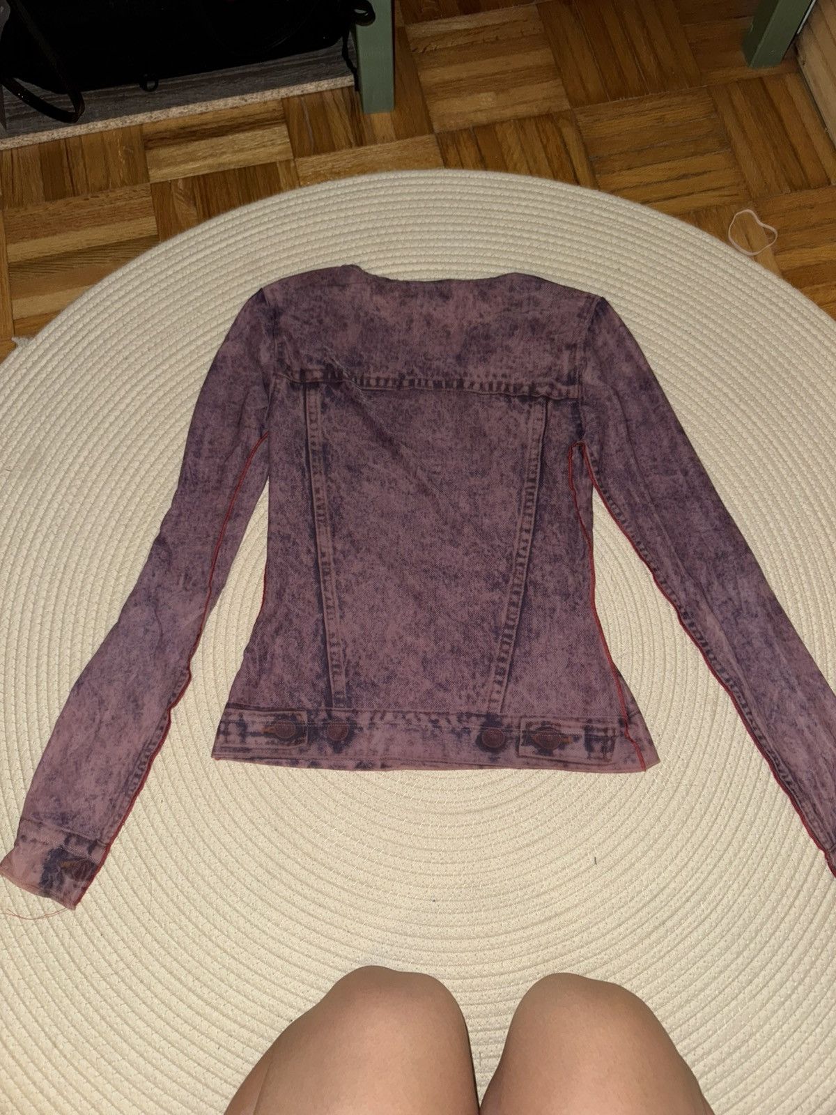 Diesel Diesel Violet Denim Jacket Mesh Tee Size S / US 4 / IT 40 - 3 Thumbnail