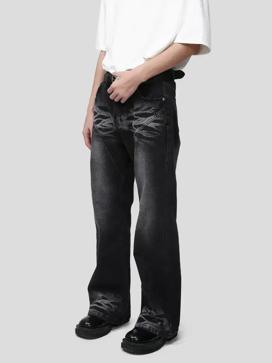 Japanese Brand Retro loose washed straight leg jeans Size US 32 / EU 48 - 1 Thumbnail