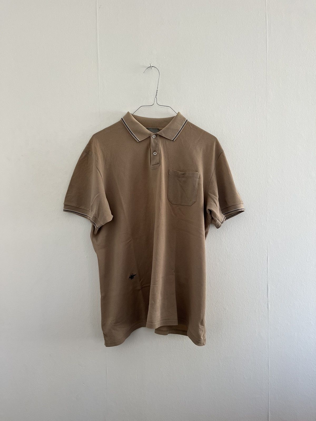 dior homme ポロシャツ　エディスリマン　SS07 2007SS DIOR HOMME by Hedi Slimane border polo shirt | NOIR
