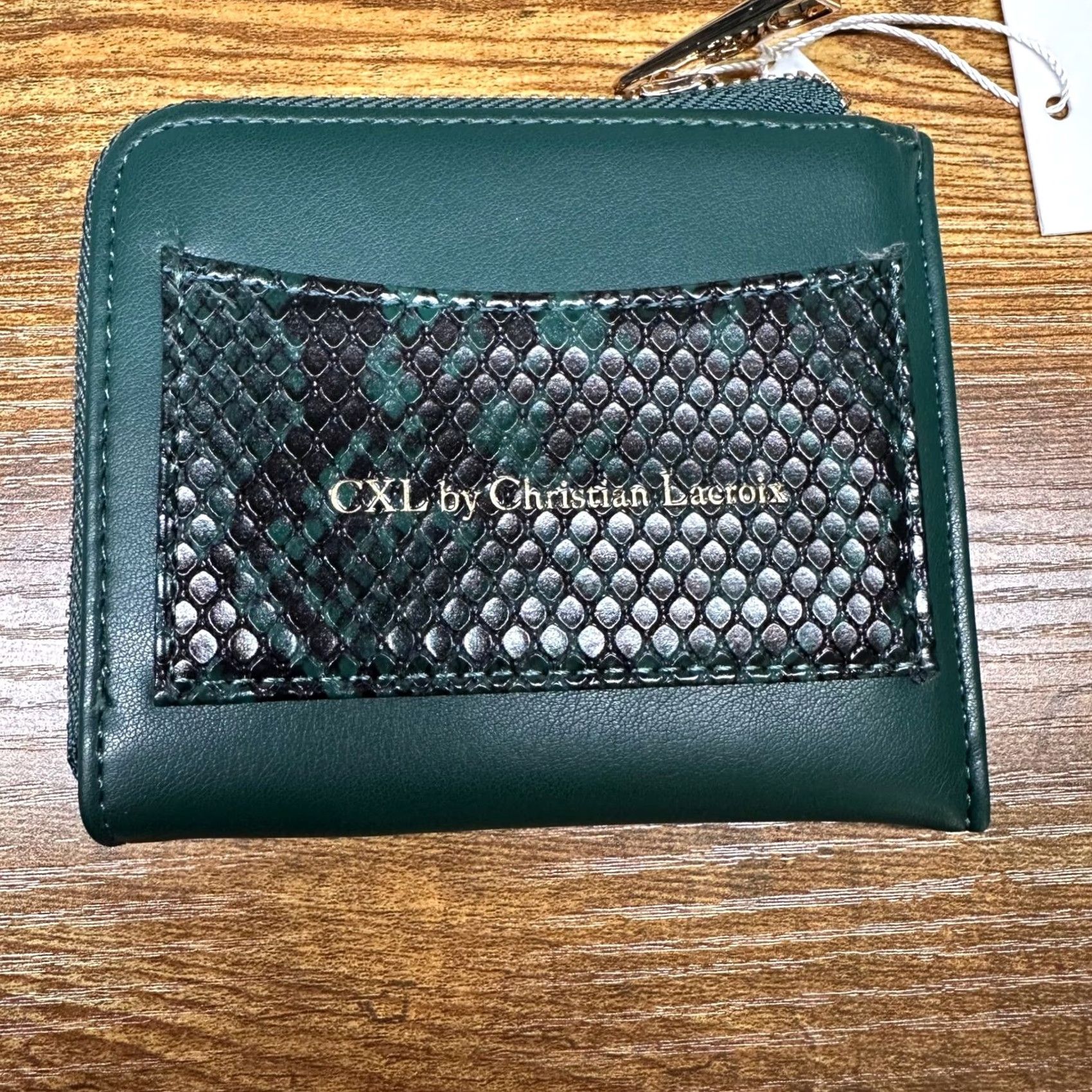 Christian Lacroix CXL Christian Lacroix Viere Python Smooth Zip-Around Wallet Teal Green Women Size ONE SIZE - 3 Thumbnail