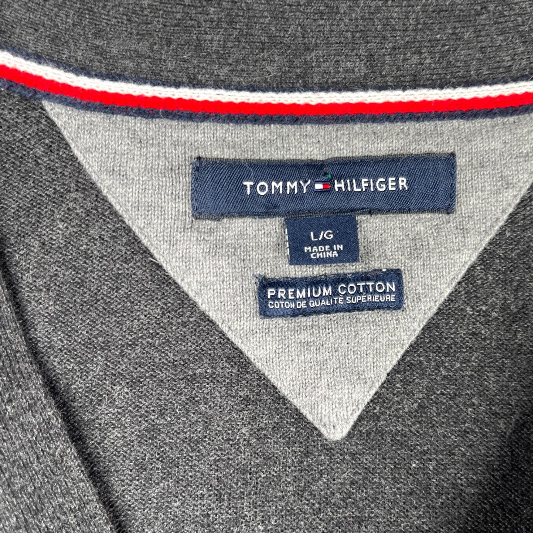 Tommy Hilfiger Tommy Hilfiger Grandpa Sweater Long Sleeve V-Neck Gray L Men Casual Pullover Knit Cotton Logo Vintage: No Size US L / EU 52-54 / 3 - 5 Thumbnail