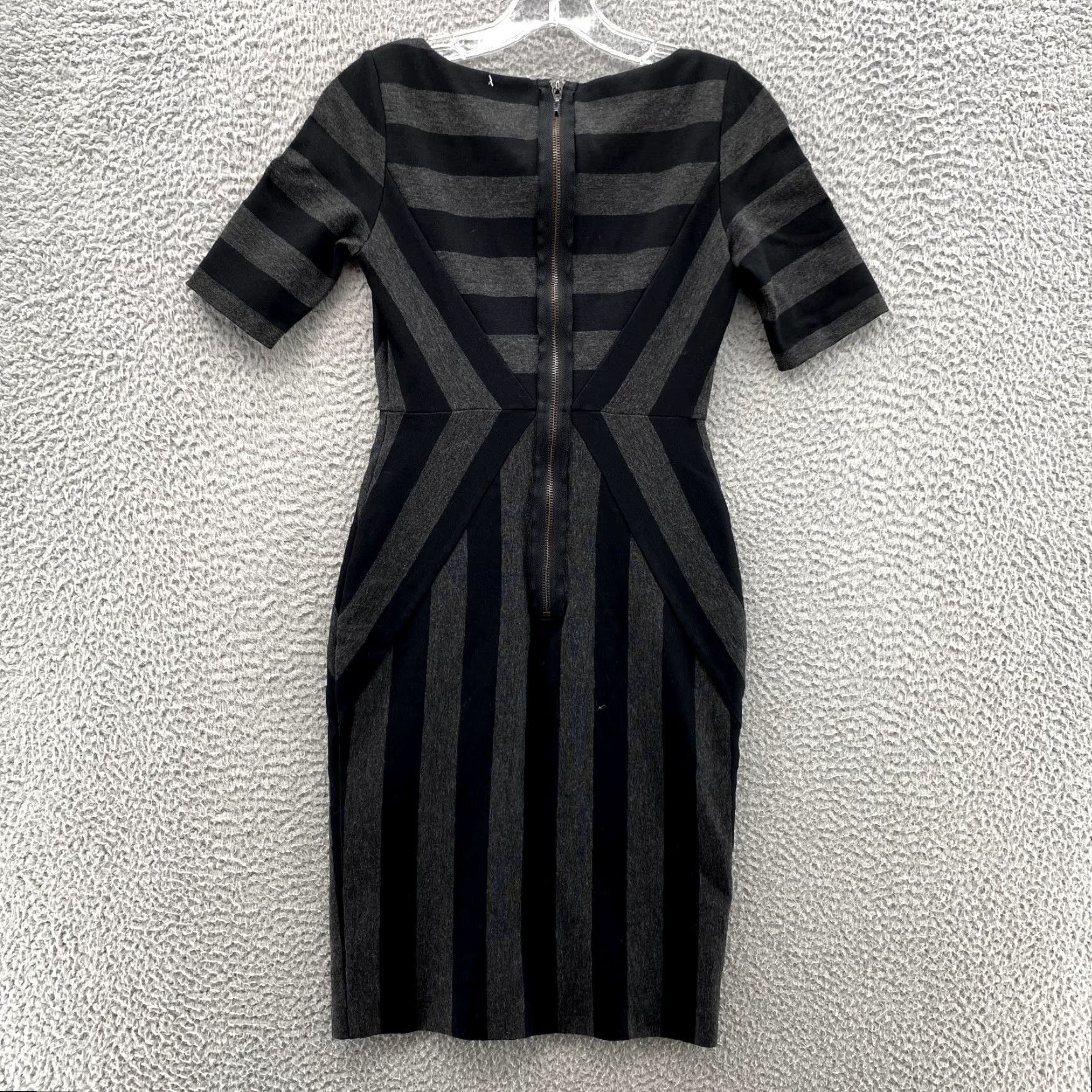 Anthropologie Anthropologie Maeve Pencil Dress Women 0 Black Gray Striped Classic Corpcore Y2k Womens Size XS / US 0-2 / IT 36-38 - 3 Thumbnail