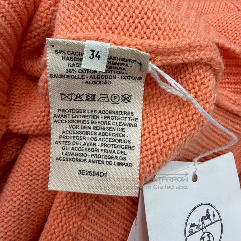 Hermes Hermes Orange Cashmere Cotton Knit Sweater Size XXS / US 00 / IT 34 - 4 Thumbnail