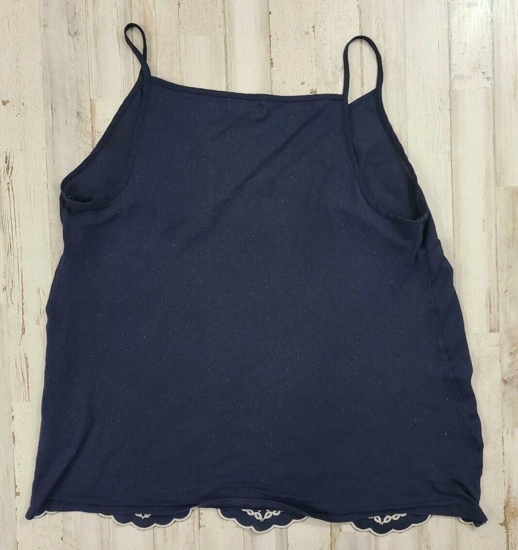 Warehouse Warehouse Tank Top Size 16 Blue White Floral Embroidery Size XXL / US 16-18 / IT 52-54 - 2 Thumbnail