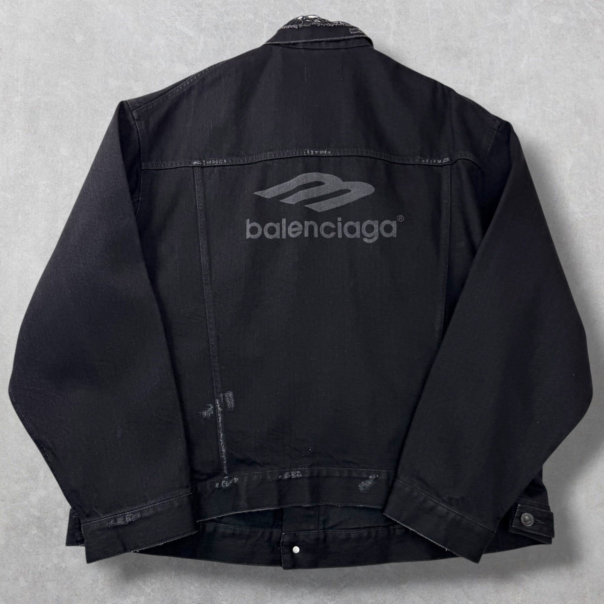 Balenciaga Balenciaga 3b Sports Icon Denim Jacket 54 (L) Size US L / EU 52-54 / 3 - 2 Thumbnail