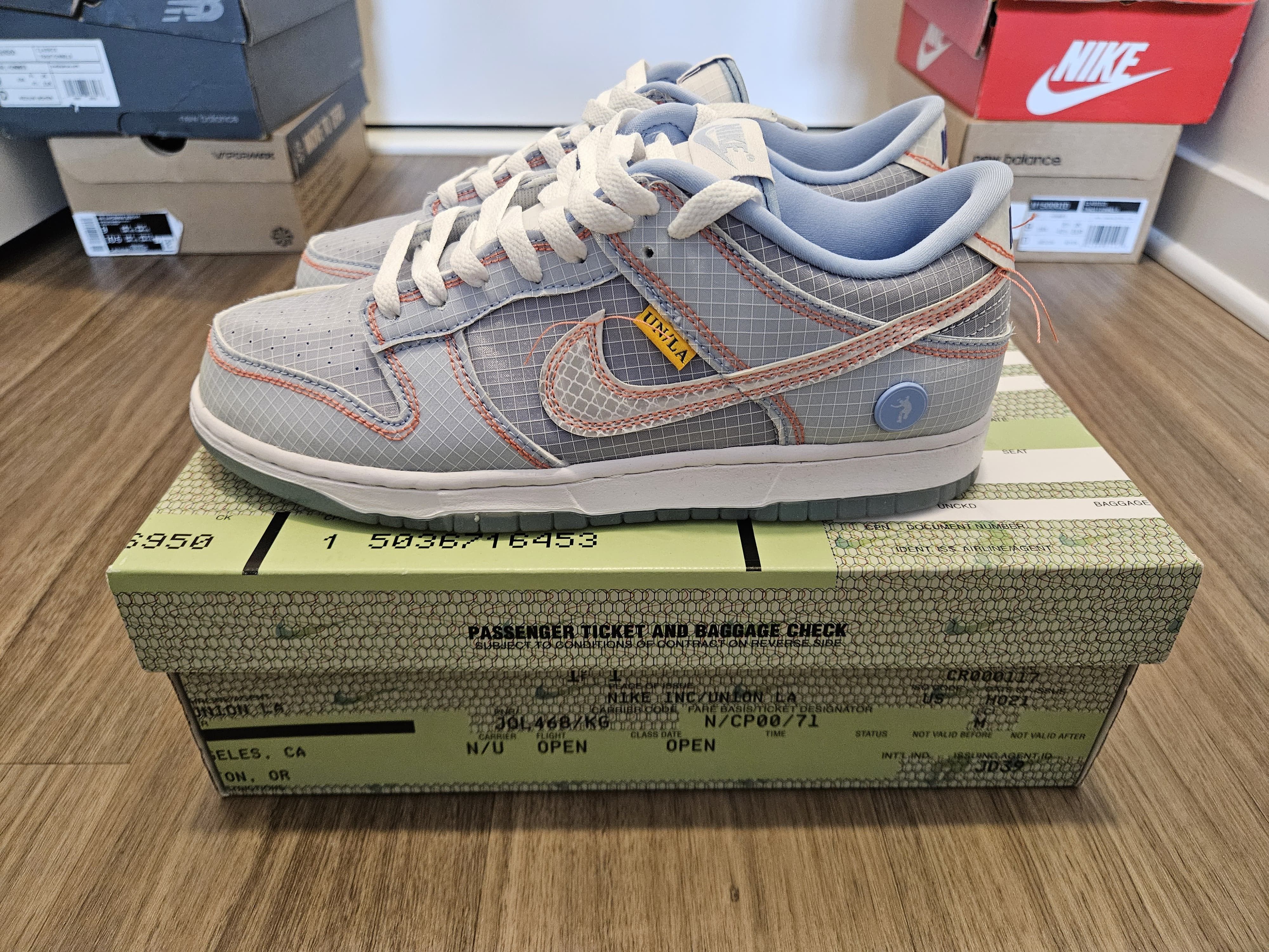 Nike Union x Nike Dunk Low Passport Pack Argon Size US 8.5 / EU 41-42 - 1 Thumbnail