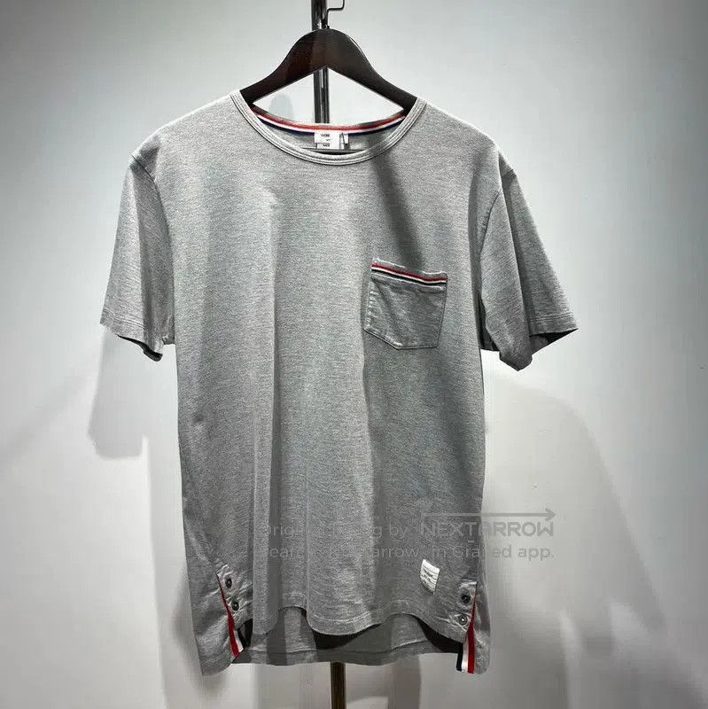 Thom Browne Thom Browne Gray Cotton Blend T-Shirt . Size US XL / EU 56 / 4 - 1 Thumbnail