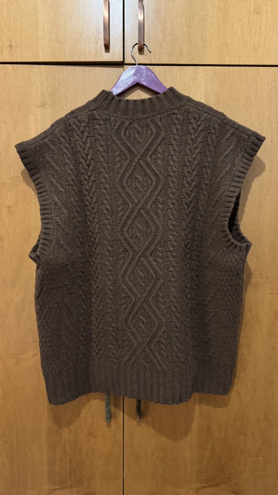 Martine Rose Martine Rose Brown Boiled Cable Knit Vest Size US M / EU 48-50 / 2 - 2 Thumbnail