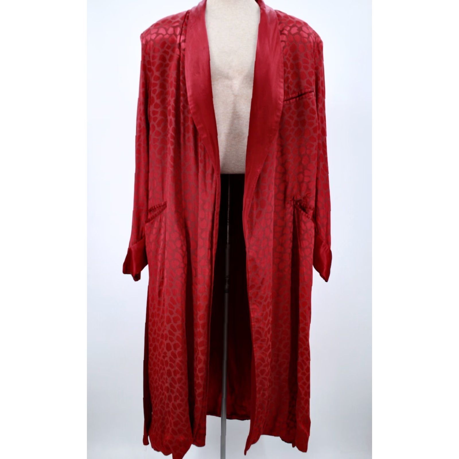 Vintage VTG State O Maine 50s Robe / Smoking Jacket Shirt Adult L Red 1950s Vintage Mens Size US M / EU 48-50 / 2 - 4 Thumbnail