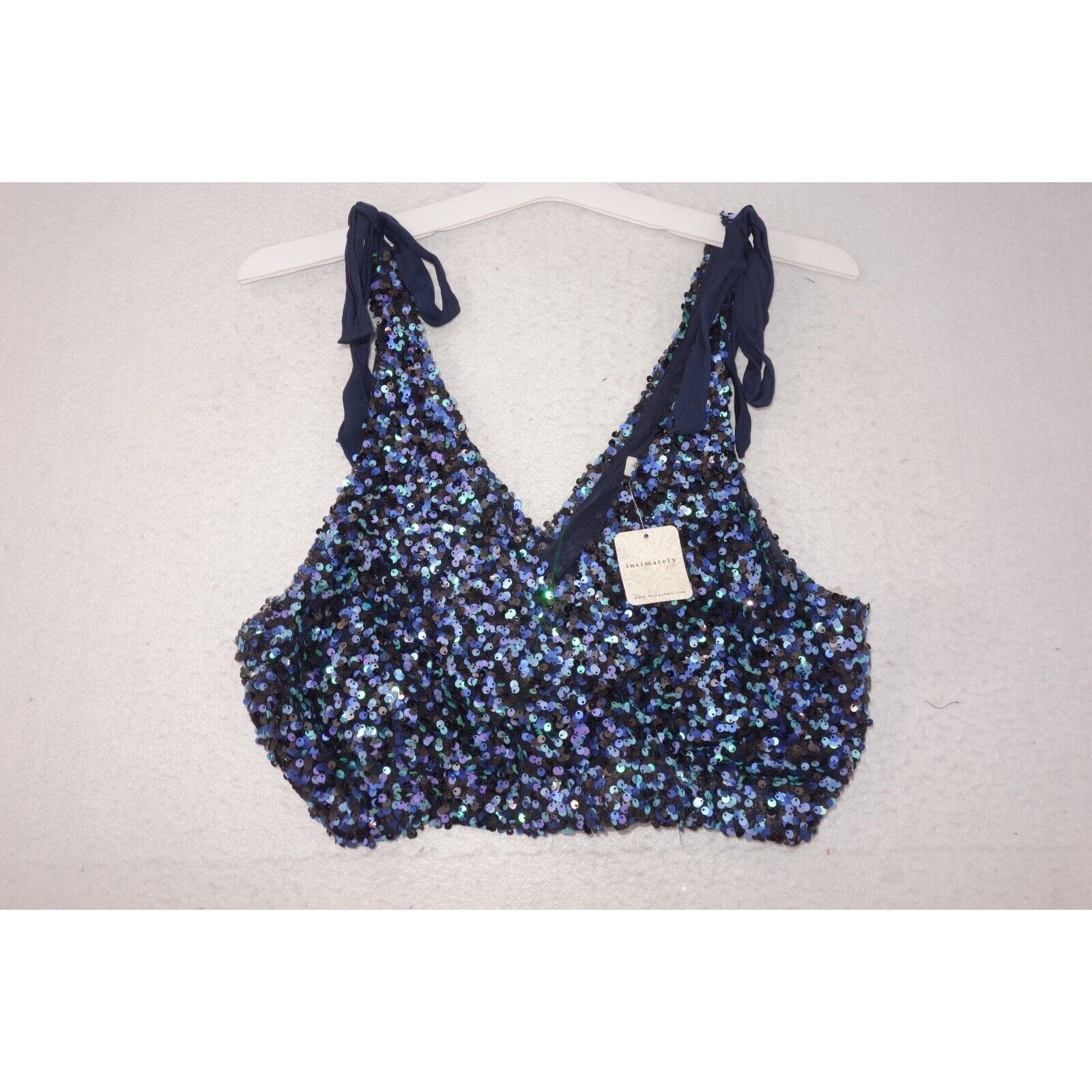 Free People NEW Free People Intimately Big Night Sequin Crop Top BLUE Size S / US 4 / IT 40 - 3 Thumbnail