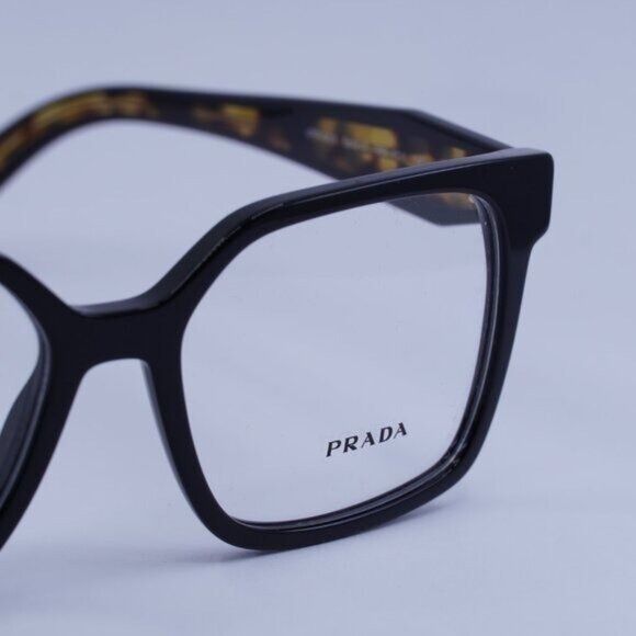 Prada Prada PRB03V 3891O1 Eyeglasses Black 52mm Square Frame Size ONE SIZE - 4 Thumbnail