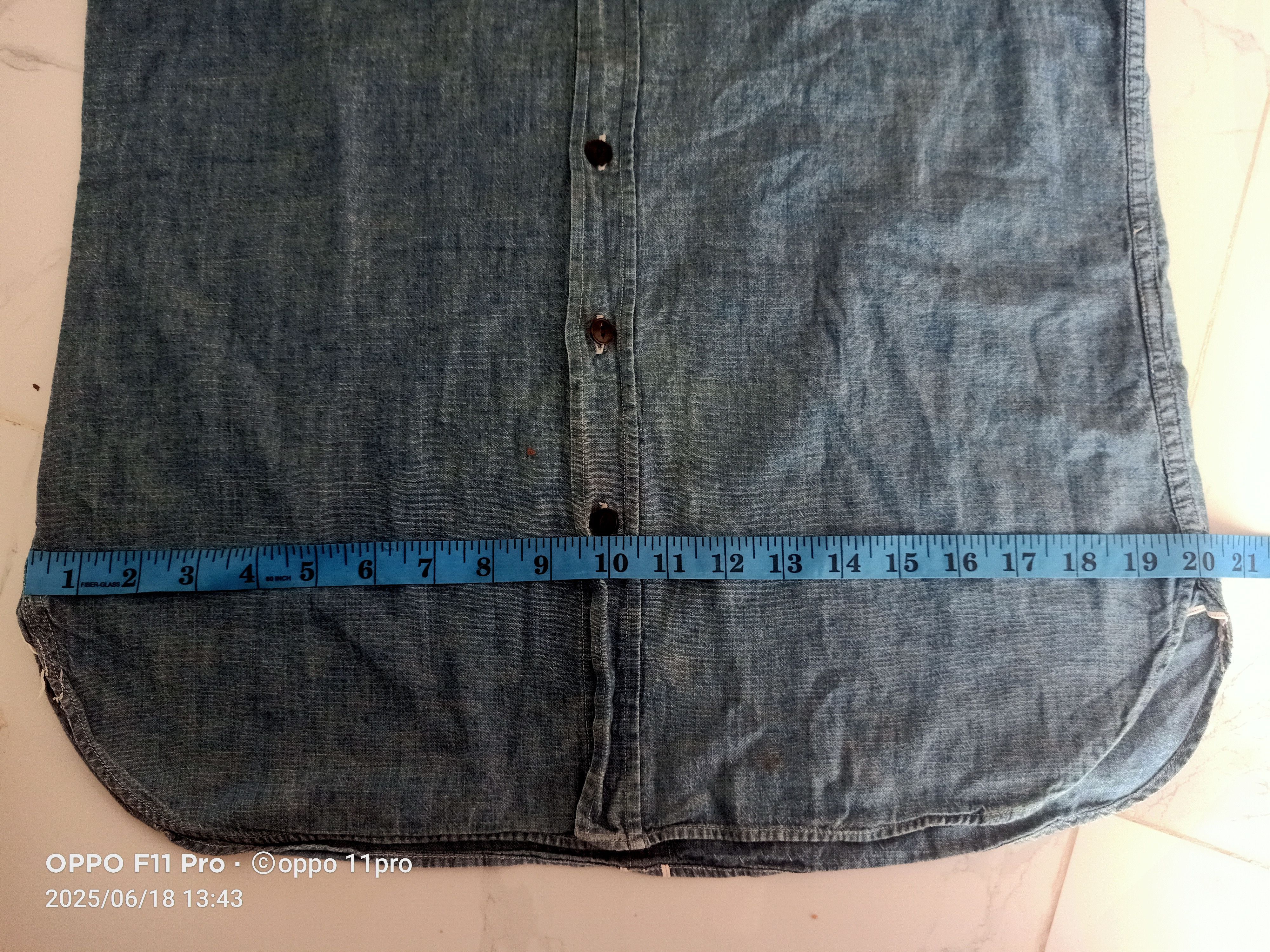 Japanese Brand × KURO Kuro Chambray SELVEDGE Men Shirt Button Up Size US L / EU 52-54 / 3 - 9 Thumbnail