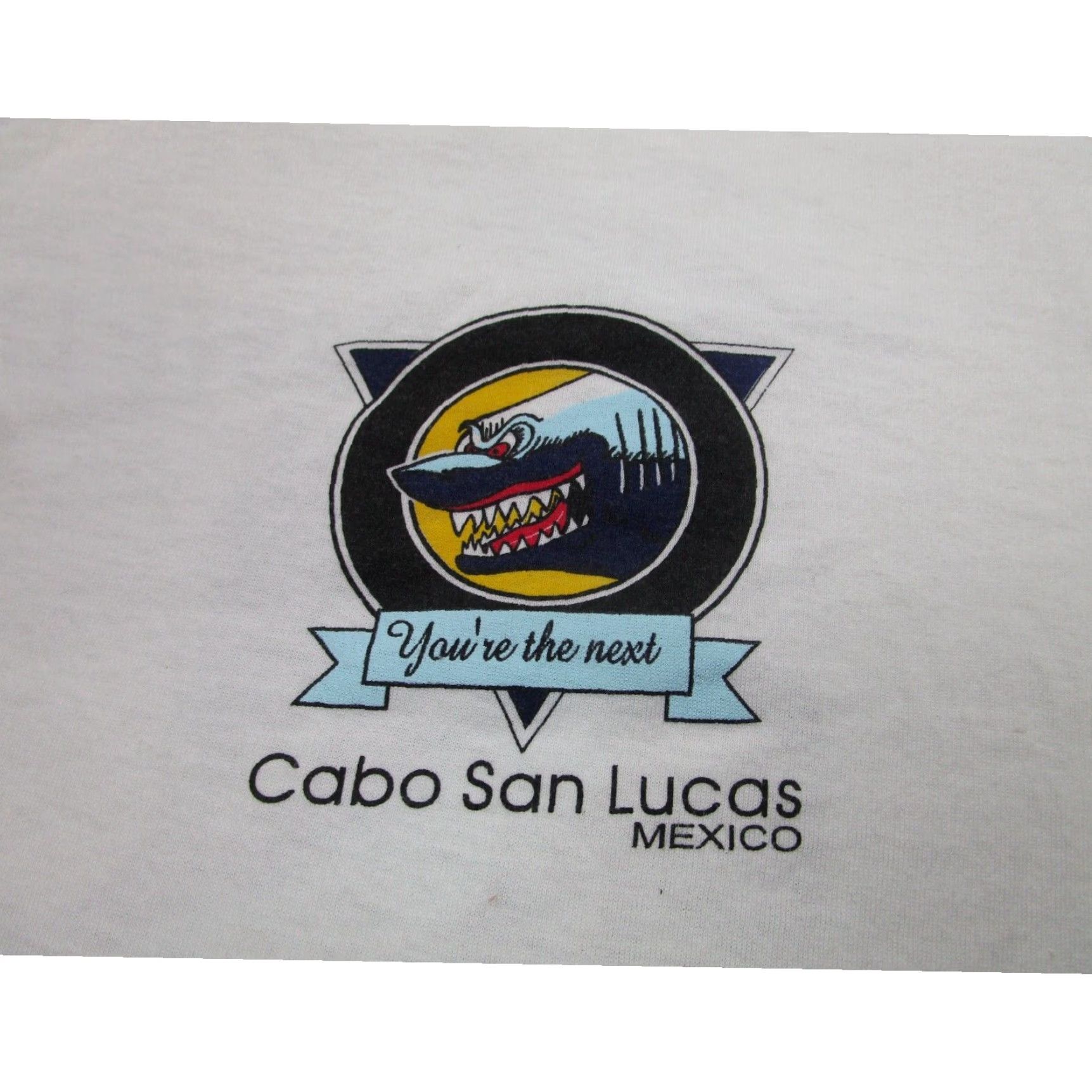 Vintage Cabo San Lucas Mens Shirt Large White Sharks Scuba Dive Cartoon Mexico Size US XL / EU 56 / 4 - 4 Thumbnail