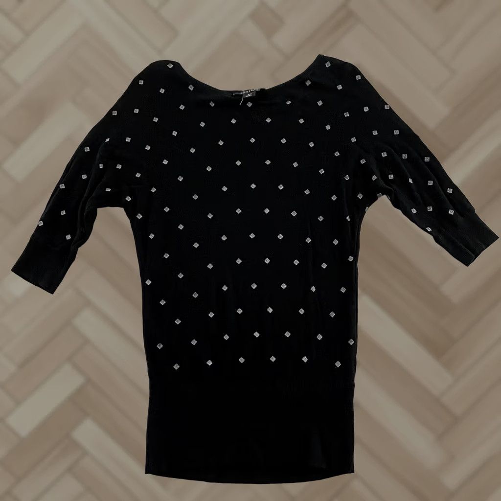 White House Black Market White House Black Market Sweater Top XS Black Polka Dot Pullover Women’s Shirt Ladies XS Black Polka Dot Sweater Top Size XS / US 0-2 / IT 36-38 - 1 Thumbnail