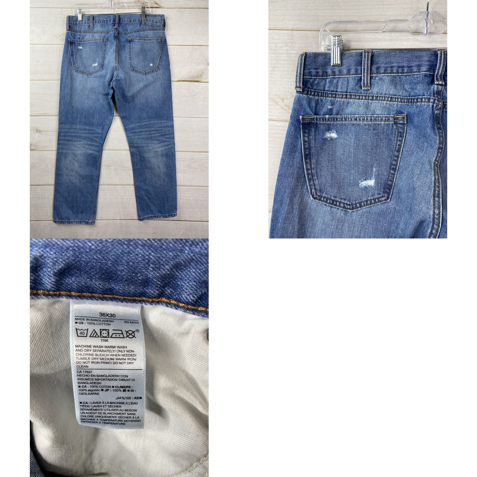 Old Navy Old Navy Jeans Men 36 x 30 Slim Tapered Leg Distressed Blue Med Wash Denim Jeans Mens 36x30 Slim Distressed Blue Denim Old Navy Jeans Size US 35 - 8 Thumbnail