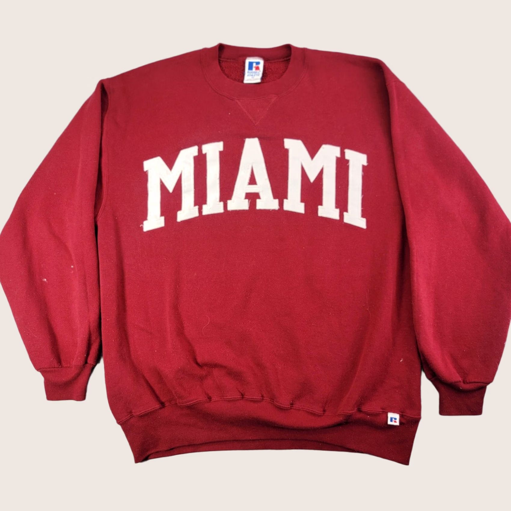 Russell Athletic VINTAGE Russell Athletic Sweatshirt Mens XL Red Miami Graphic Crewneck USA 90s Size US XL / EU 56 / 4 - 1 Thumbnail
