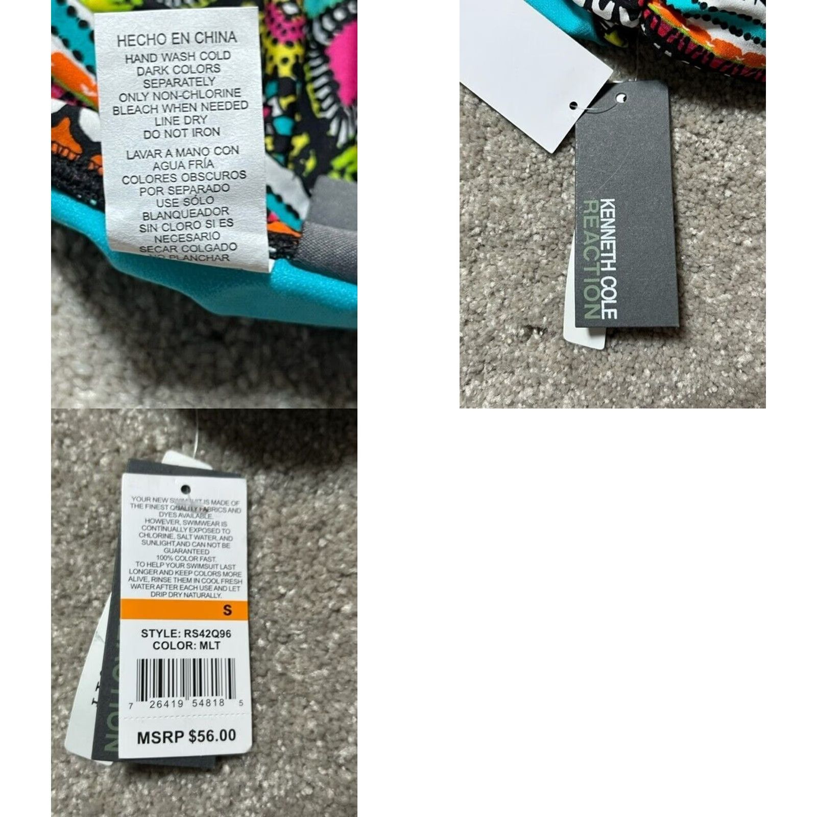 Kenneth Cole Kenneth Cole REACTION Bikini Swim Bottom L Boho Chic Tribal Southwestern Aztec Womens Lined Quick Dry Geometric Pattern Multicolor Nylon Spandex Size 28" / US 6 / IT 42 - 8 Thumbnail
