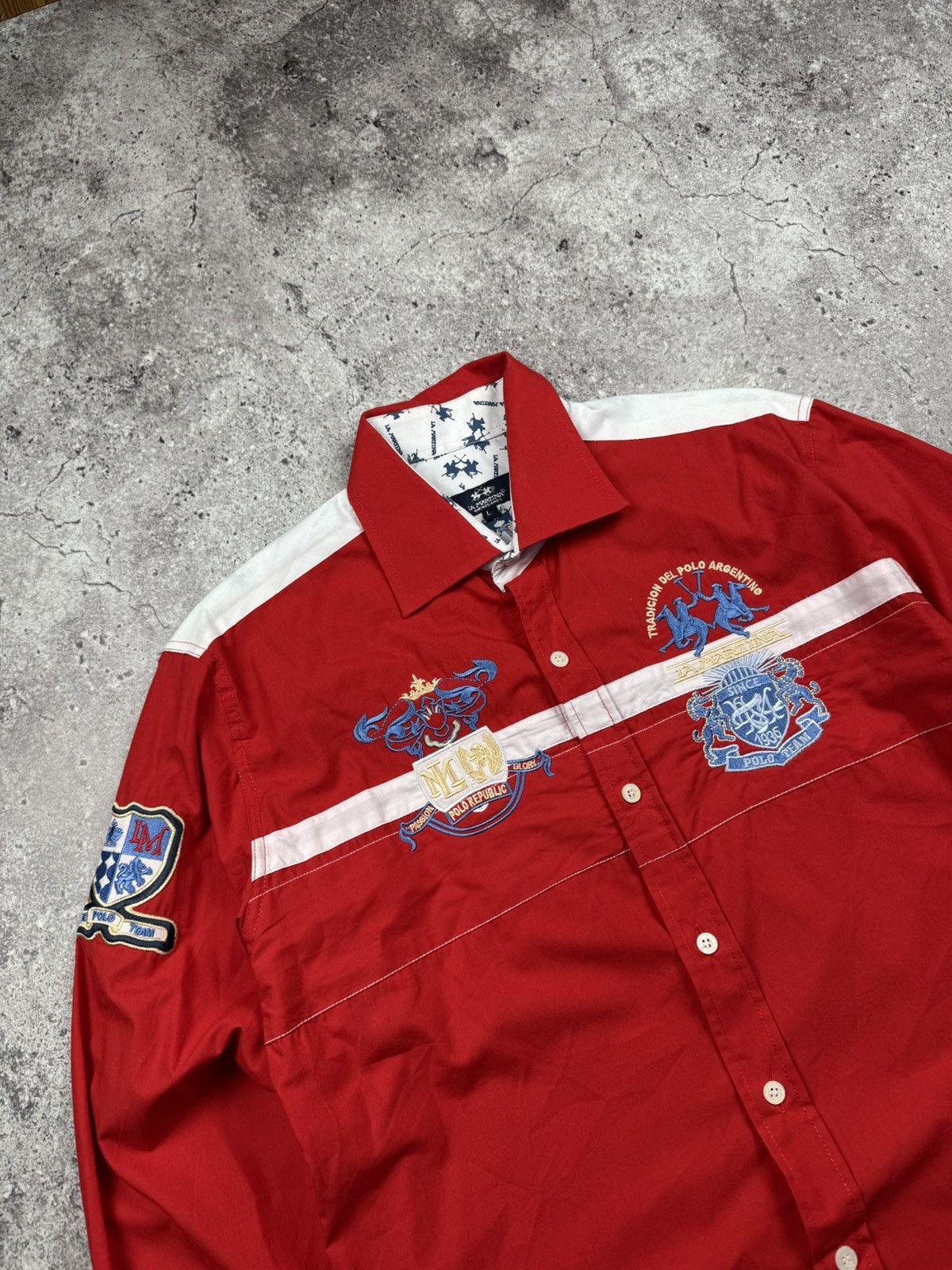 La Martina Vintage La Martina Button Polo Shirt Big Logo Japanese Y2K Size US L / EU 52-54 / 3 - 3 Thumbnail