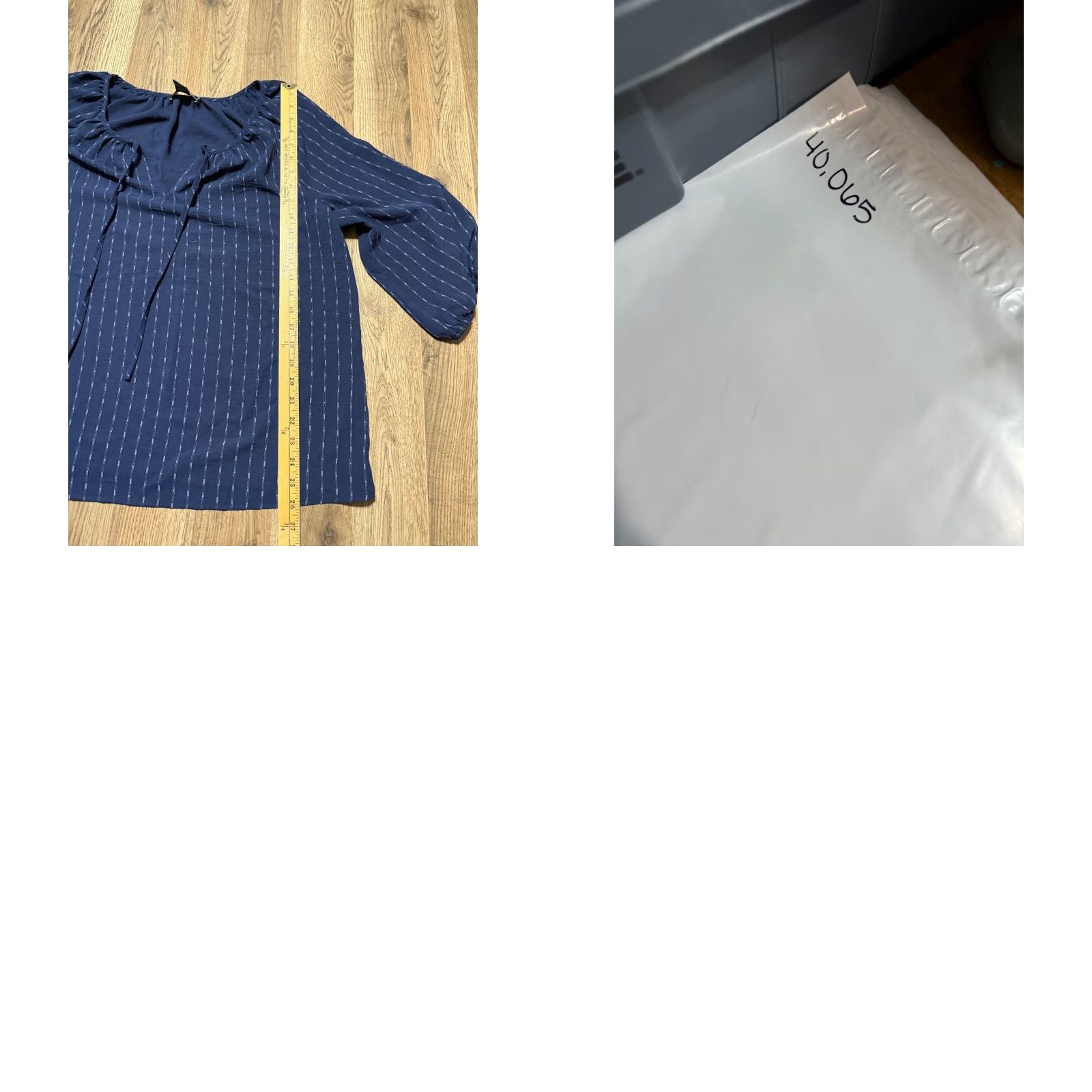 Vintage New York & Company Blouse Womens XL Blue White Striped V-Neck 3/4 Sleeve Casual Shirt Size XL / US 12-14 / IT 48-50 - 8 Thumbnail