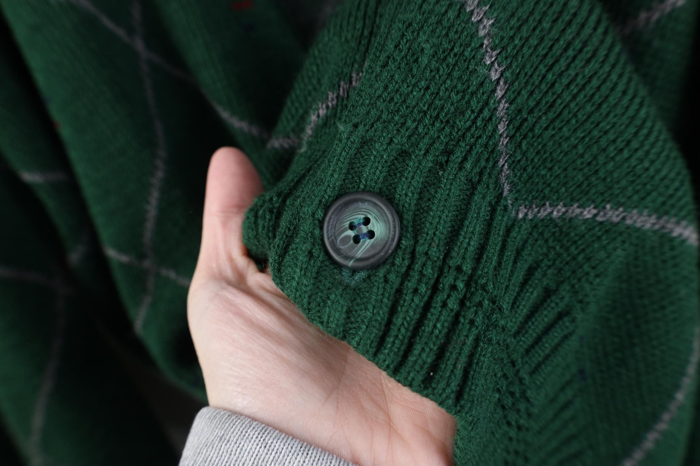Vintage Vintage 90s Streetwear Argyle Diamond Knit Cardigan Sweater Size US XL / EU 56 / 4 - 4 Thumbnail