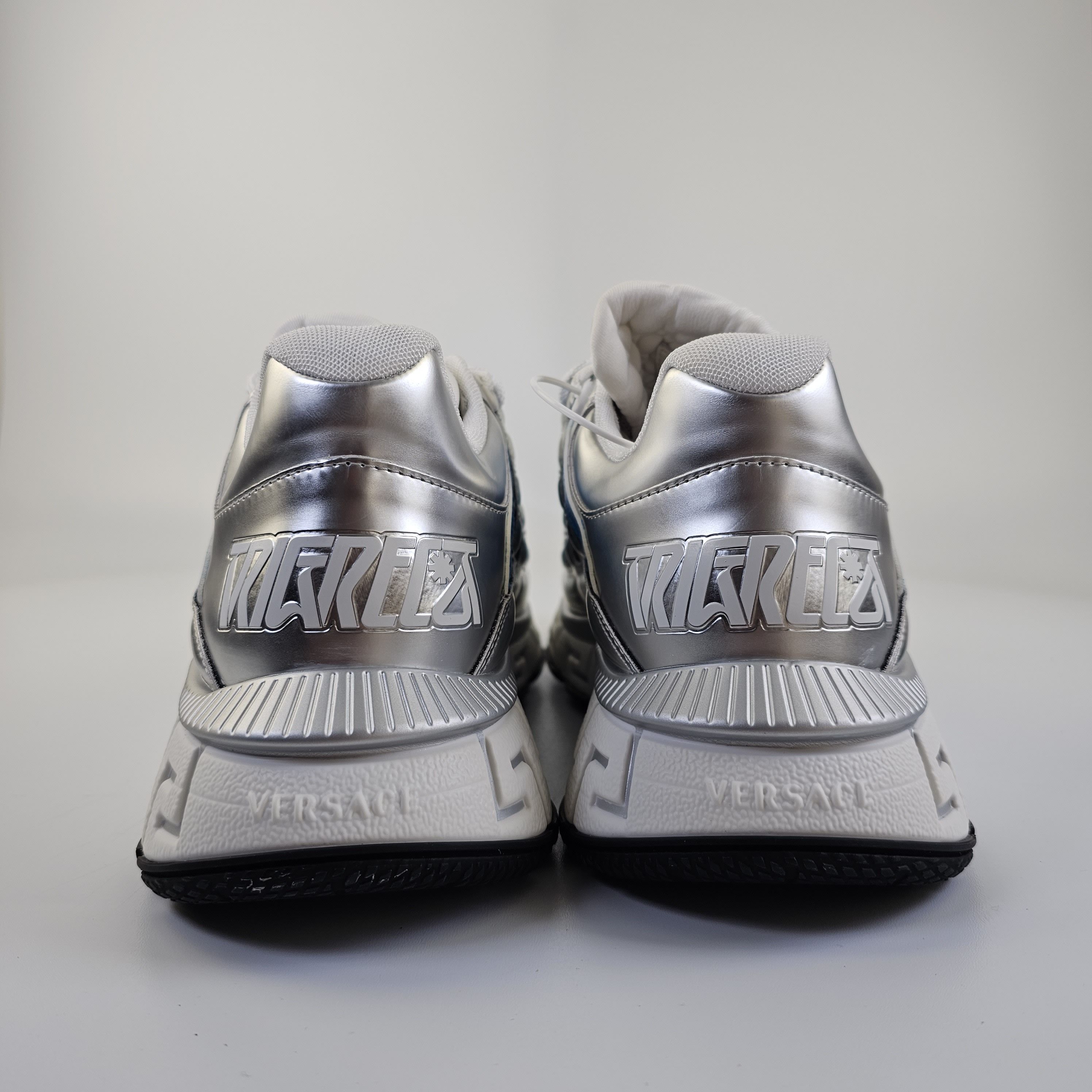 Versace Versace Men's Trigreca Silver/Blue Sneakers New Size US 10 / EU 43 - 7 Thumbnail