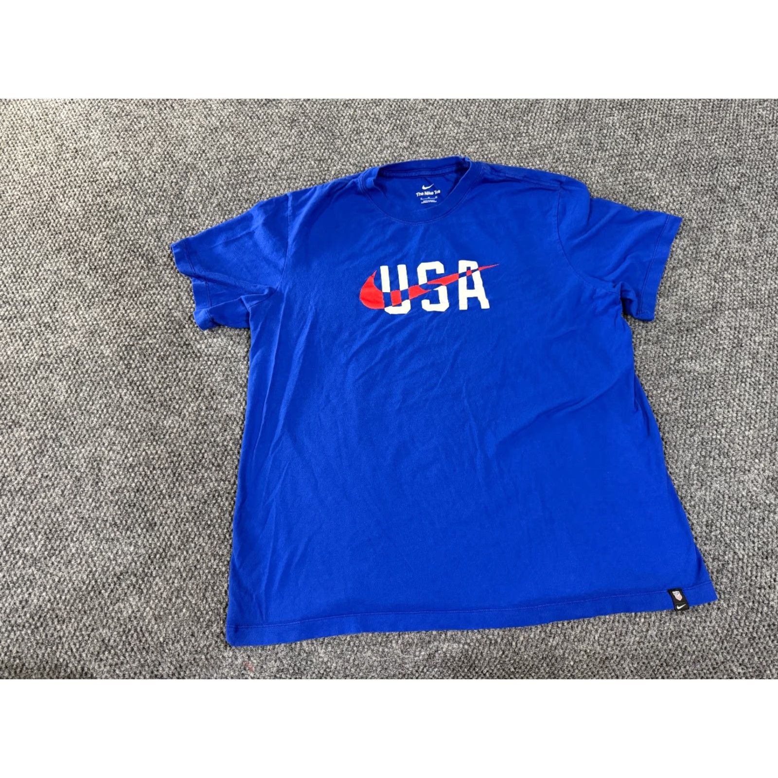 Nike Nike T Shirt Mens XL Blue USA Olympics Swoosh Athletic Graphic Crew Neck Short Sleeve Nike Dri-Fit Regular Fit Cotton Jersey Logo Size US XL / EU 56 / 4 - 2 Thumbnail