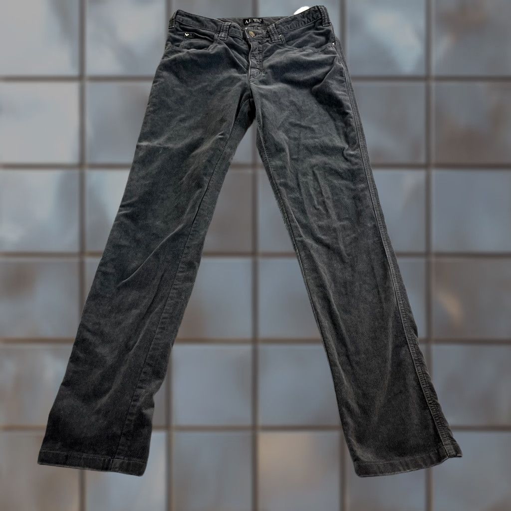 Vintage Armani Jeans Jeans Slim Moleskin 30 30 UK 10 Charcoal Grey Vintage Womens Slim Fit 30 In Inside Leg 30in 5-Pocket Size 32" / US 10 / IT 46 - 1 Thumbnail