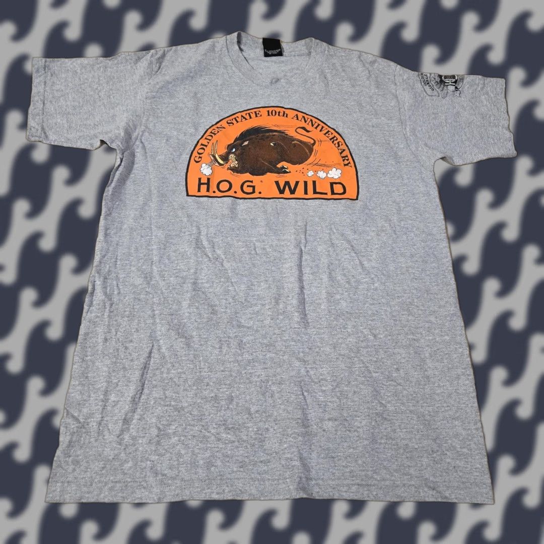 Harley Davidson VINTAGE Harley-Davidson Shirt Mens XL Gray Golden State H.O.G. Wild 10th Anniversary Size US L / EU 52-54 / 3 - 1 Thumbnail