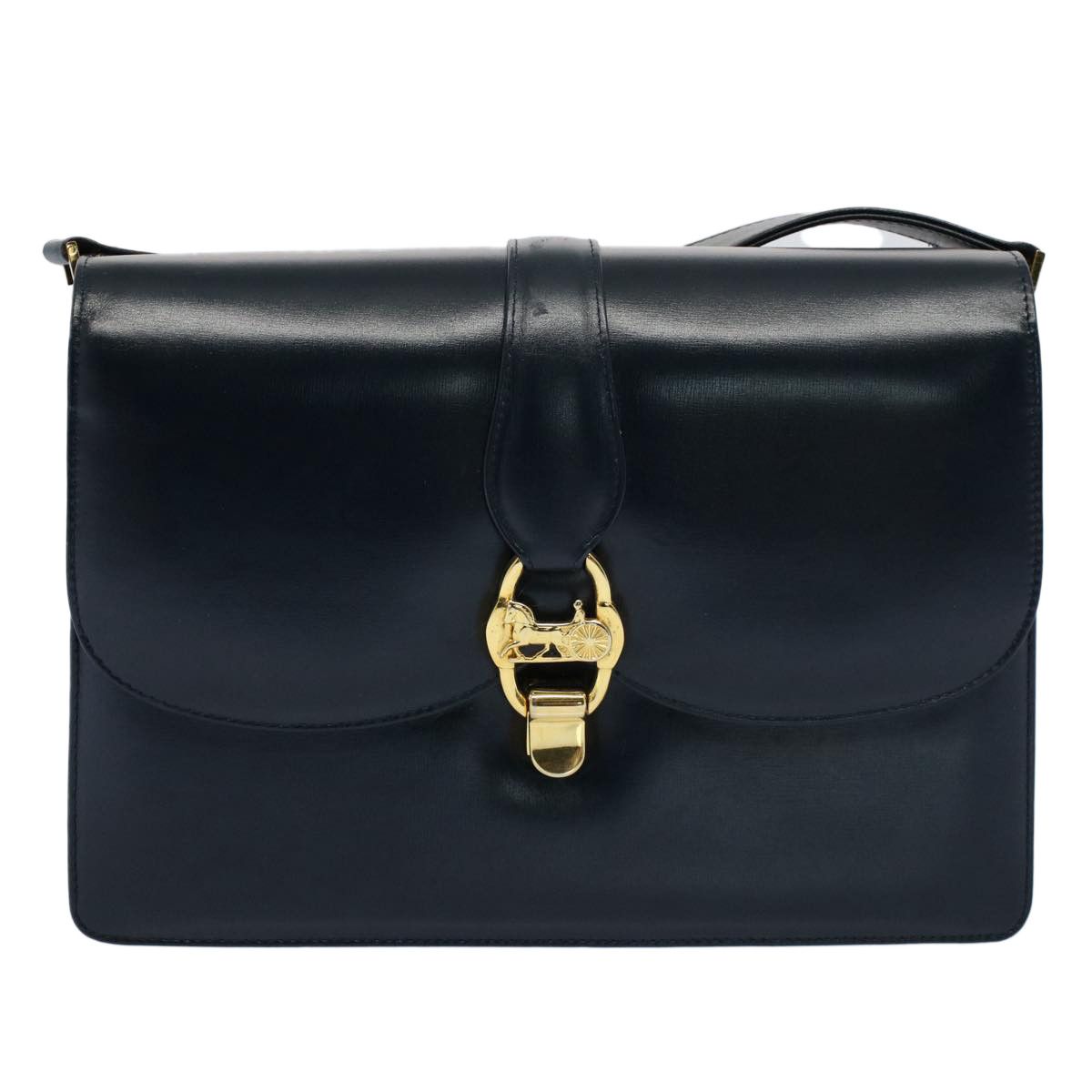 image of Celine Céline Horse Carriage Shoulder in Navy, Women's