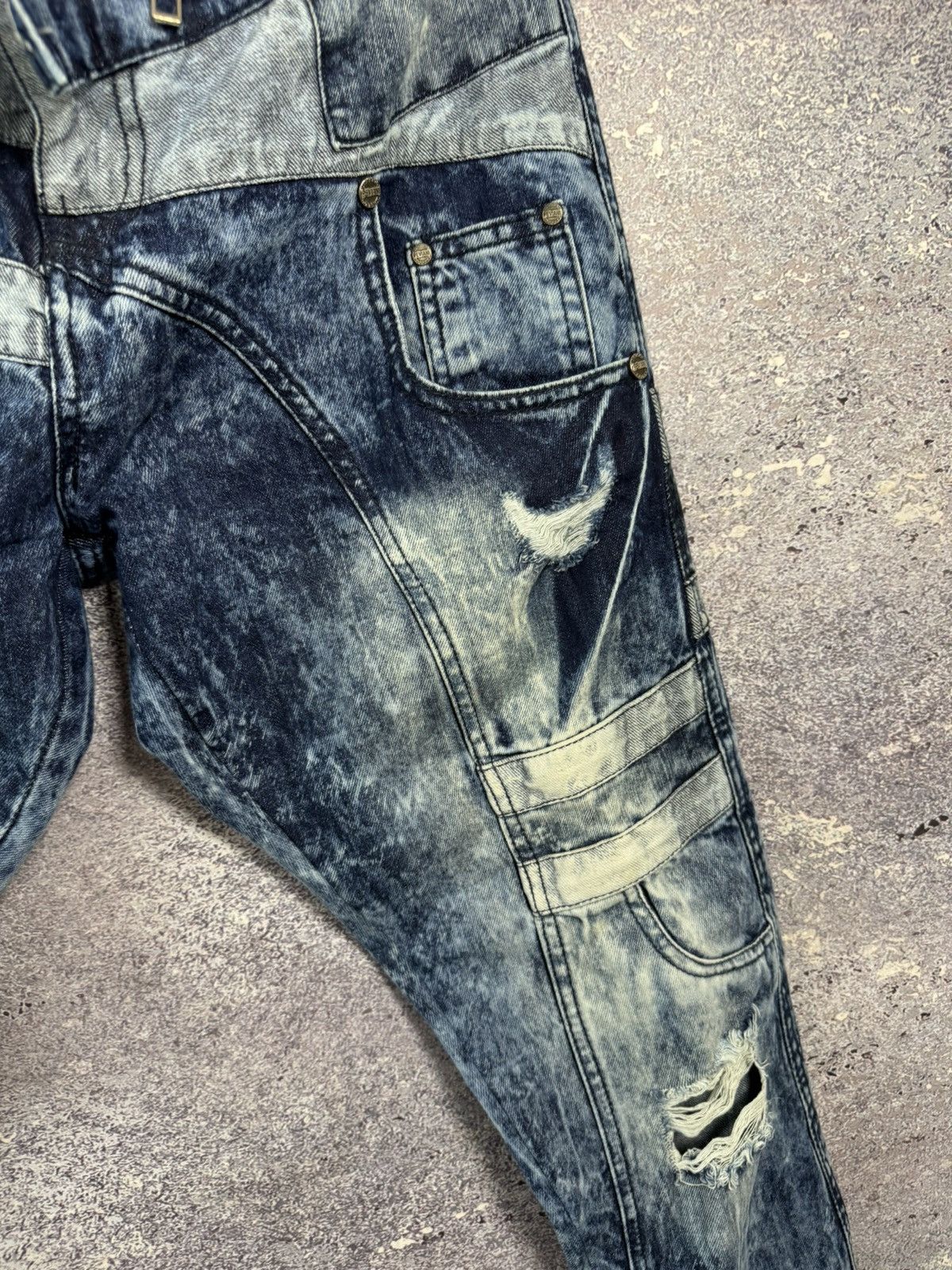 Designer × Japanese Brand × Vintage PEVIANI Jeans Men's Size 36 Moto Acid Wash Straight Size US 36 / EU 52 - 10 Thumbnail