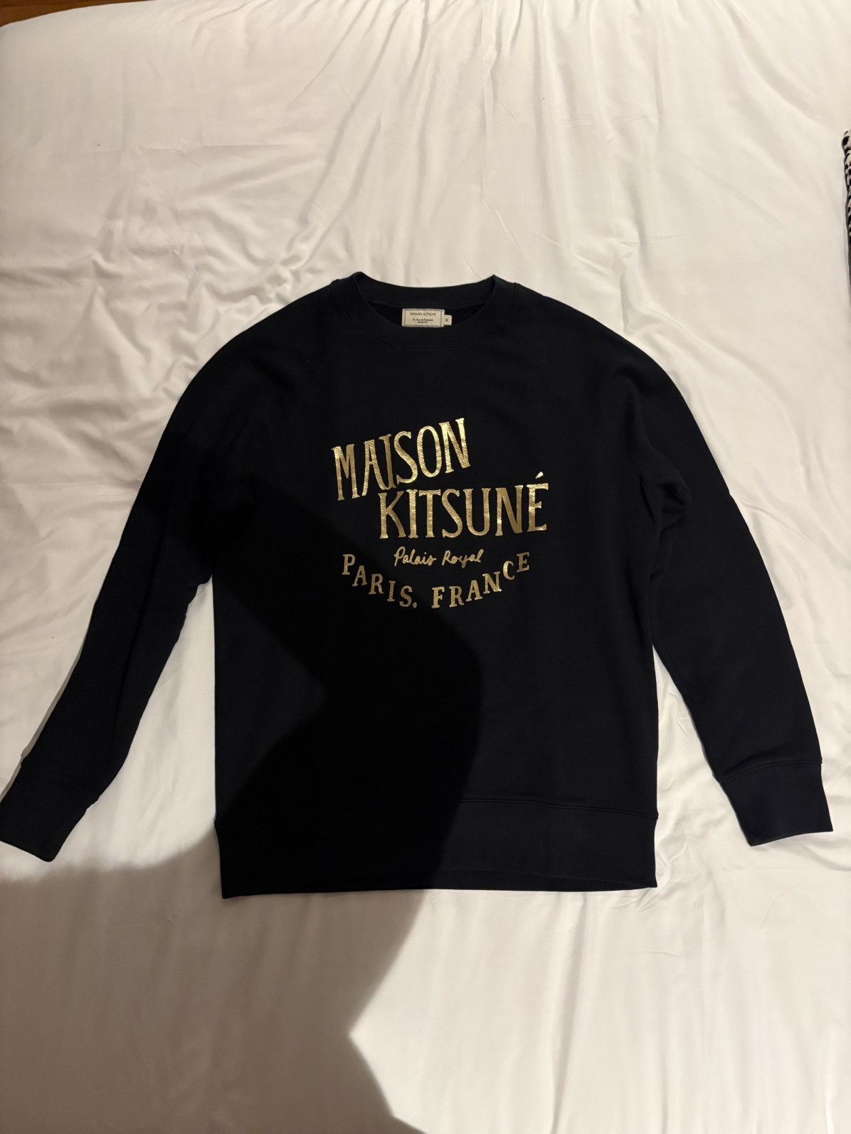 Maison Kitsune Maison Kitsuné Palais Royal Crewneck Sweatshirt Black Gold Size US M / EU 48-50 / 2 - 2 Thumbnail