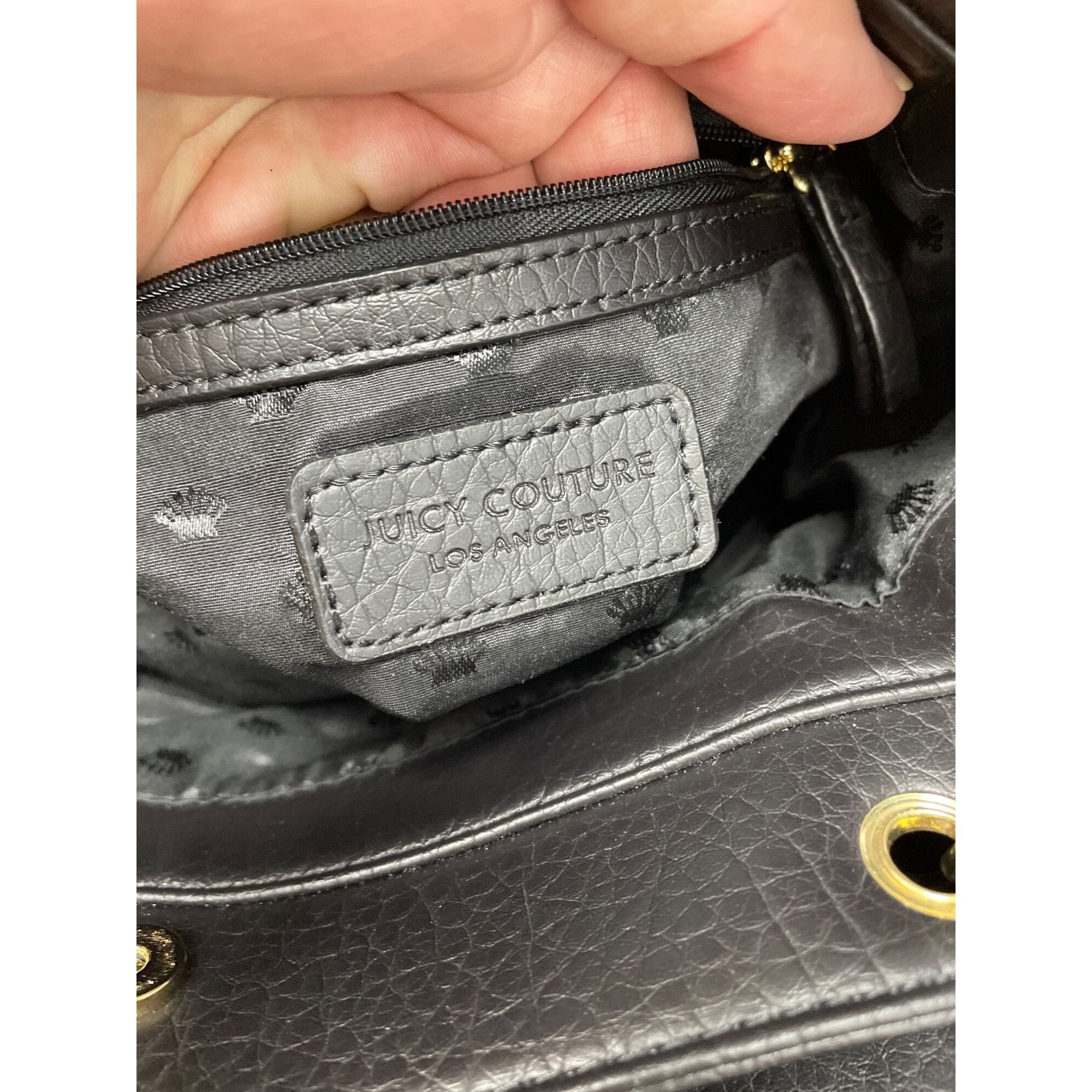 Juicy Couture Juicy Couture Wms Black Gold Pebbled faux leather Shoulder H Size ONE SIZE - 15 Thumbnail
