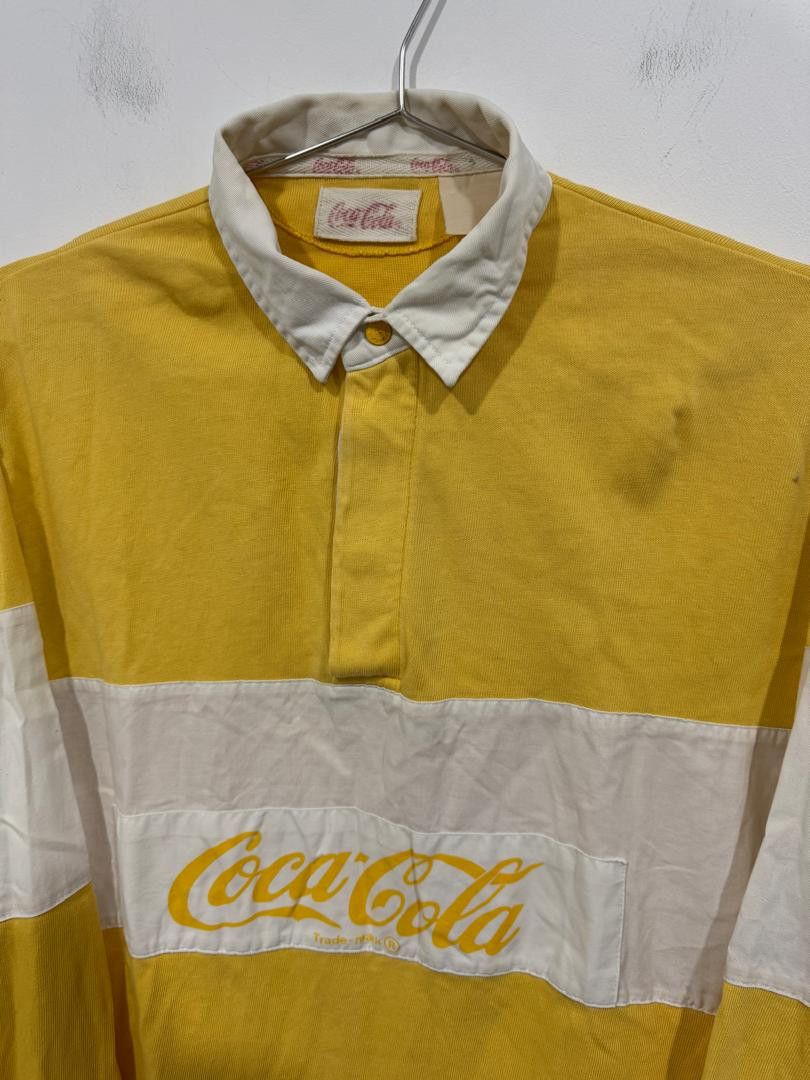 Coca Cola × Vintage Vintage Coca Cola Rugby Style Long Sleeve Polo Size US XL / EU 56 / 4 - 2 Thumbnail