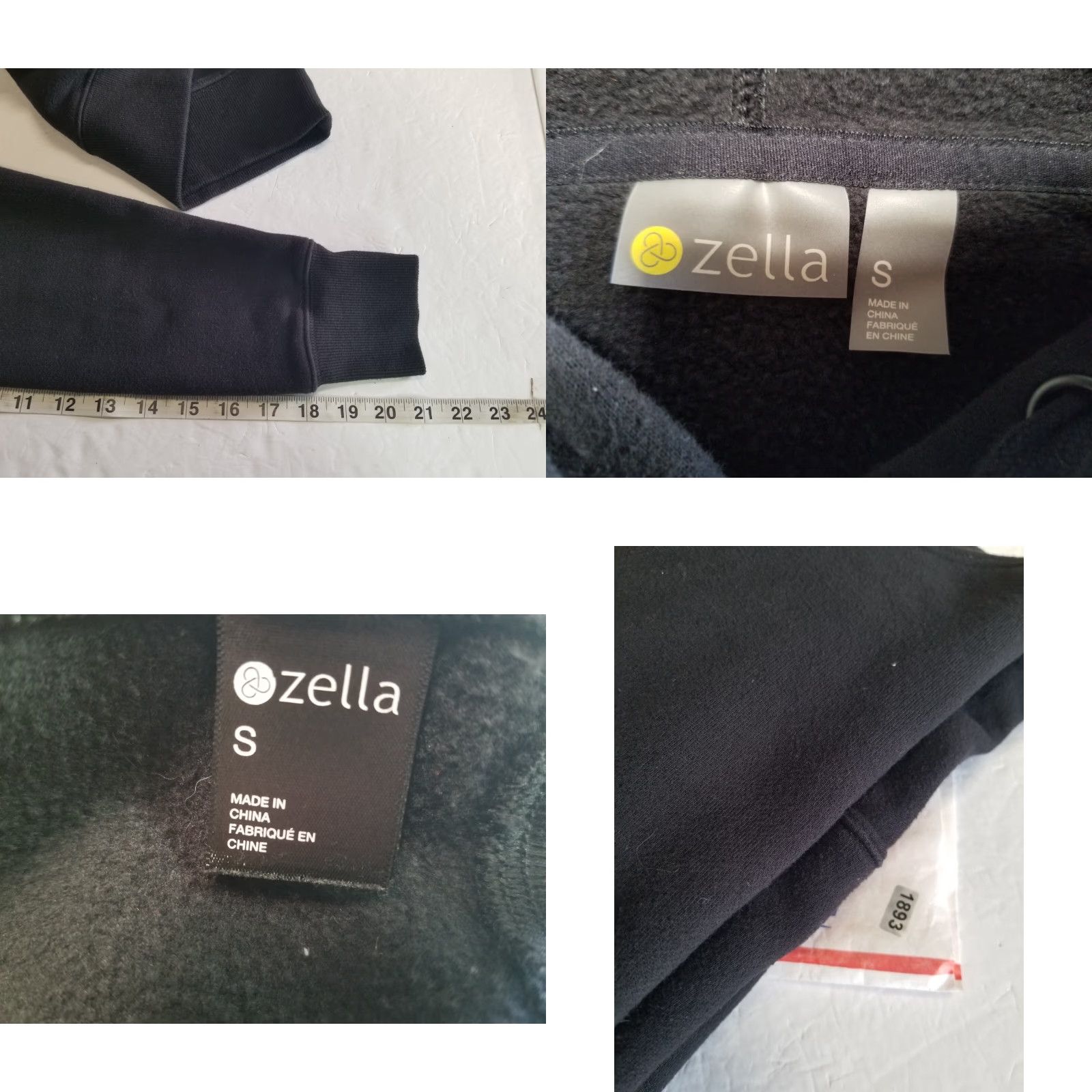 Vintage Zella Women's Hoodie Pullover Black Size Small Long Sleeve Hooded Size S / US 4 / IT 40 - 8 Thumbnail