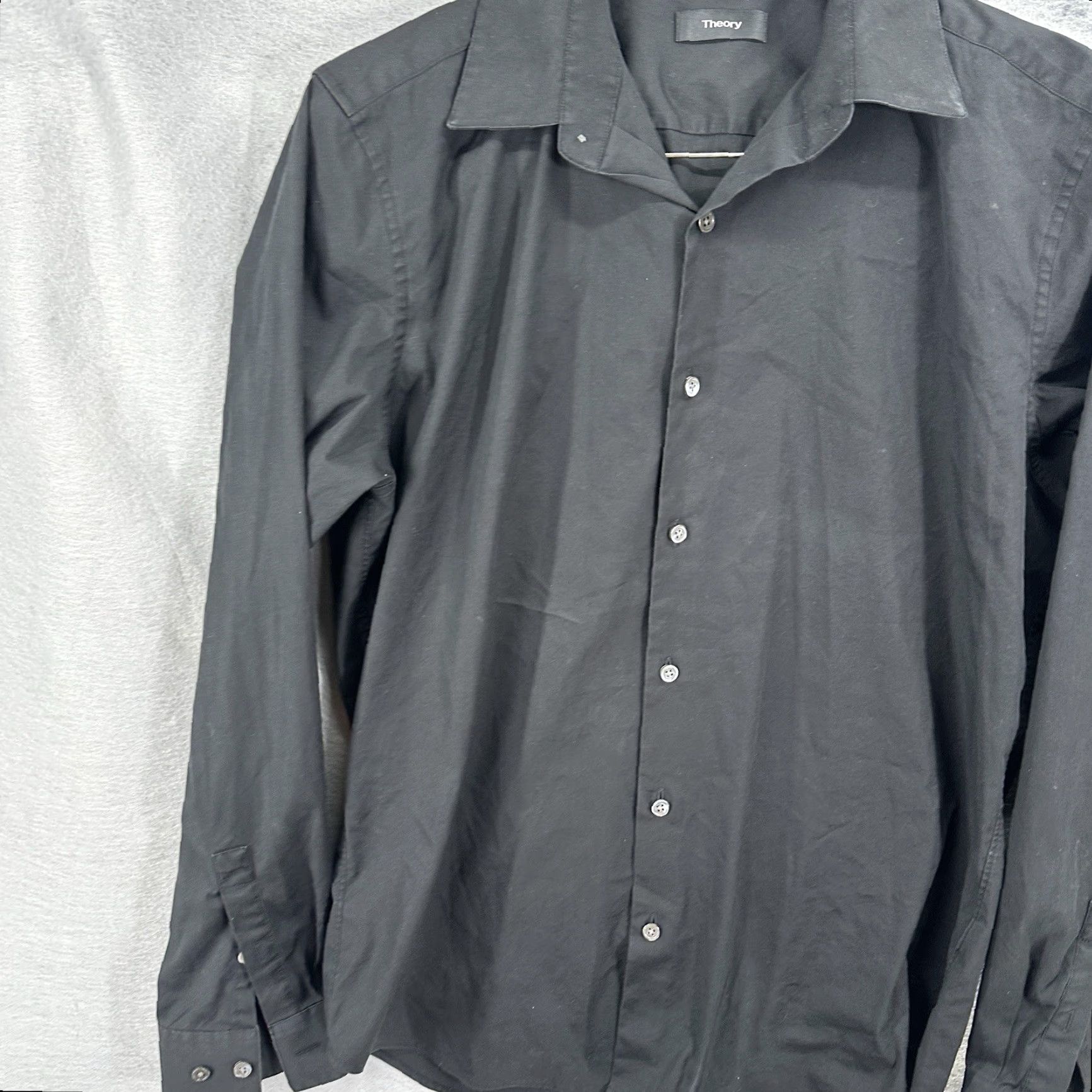 Theory Theory Button-Up Shirt Men Large Black Stretch Cotton Polyester Spandex Preppy Classic Size US L / EU 52-54 / 3 - 3 Thumbnail