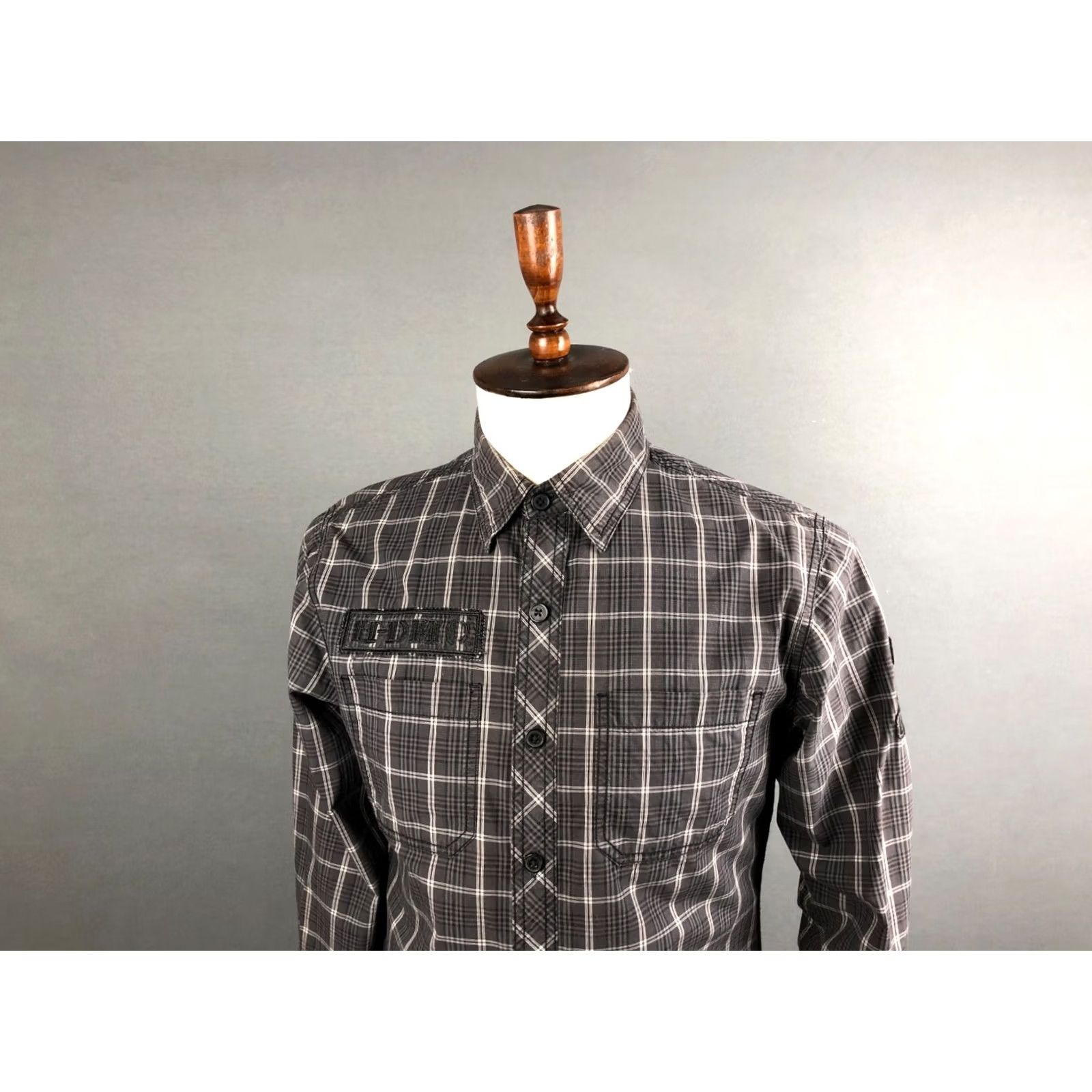 Harley Davidson Harley-Davidson Men's Shirt M Gray Cotton Check Button-Up Casual Regular Size US M / EU 48-50 / 2 - 4 Thumbnail