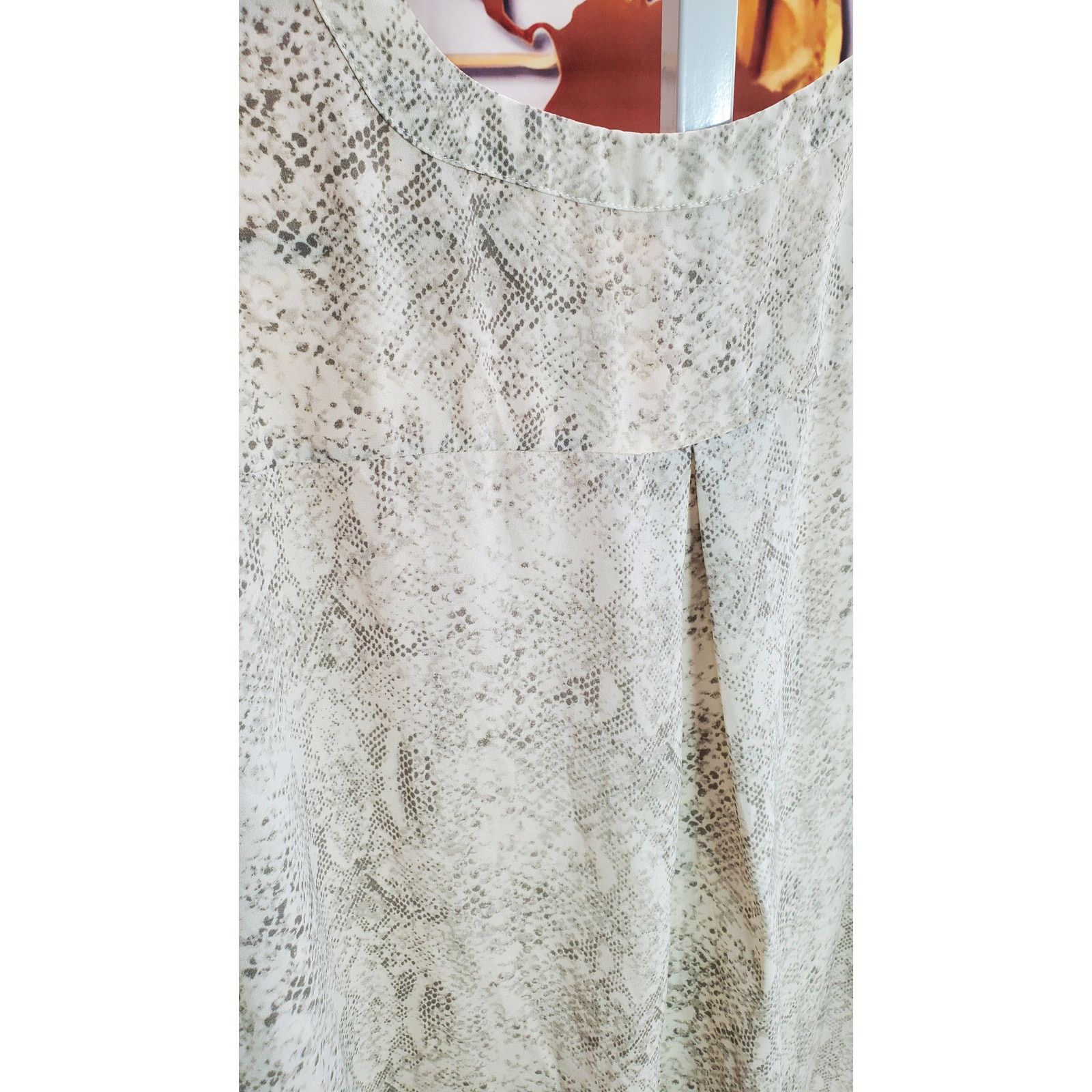 Other Chaus Gray Snake Print Roll Tab Blouse XL Size XL / US 12-14 / IT 48-50 - 6 Thumbnail