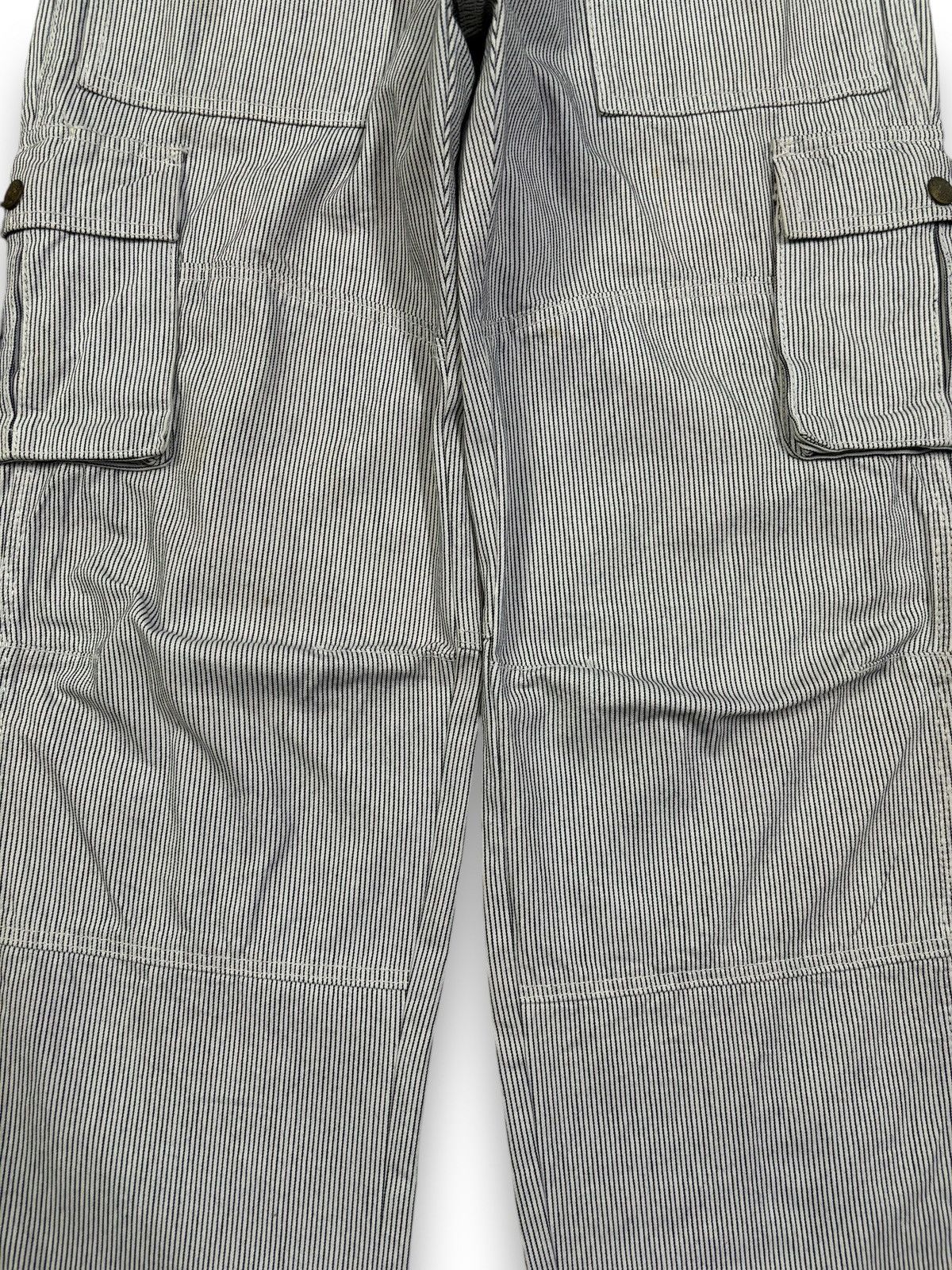JNCO Vintage Japanese Brand Hickory Striped Baggy Cargo Jeans Size US 31 - 7 Thumbnail